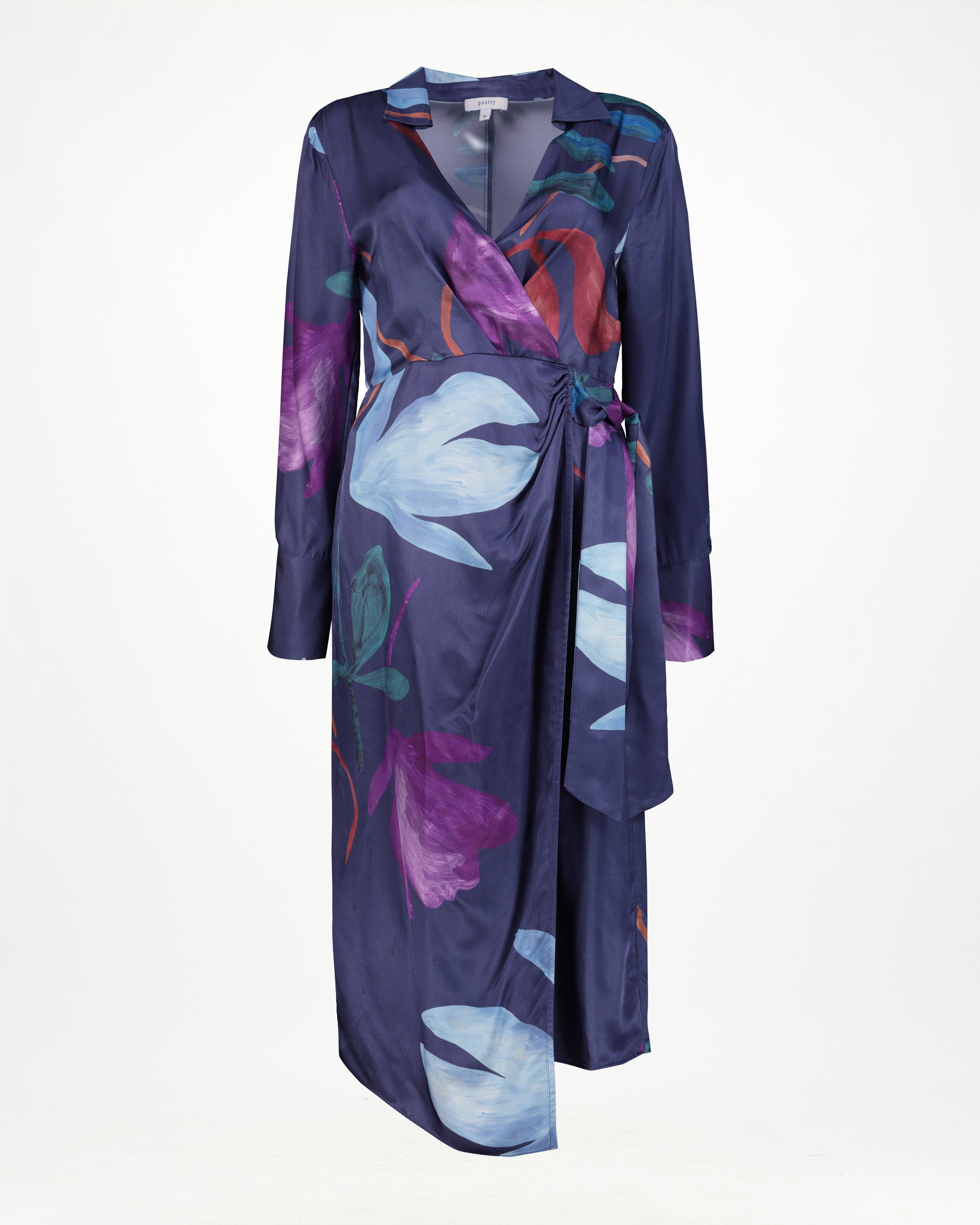 Heloise Wrap Dress -  Navy