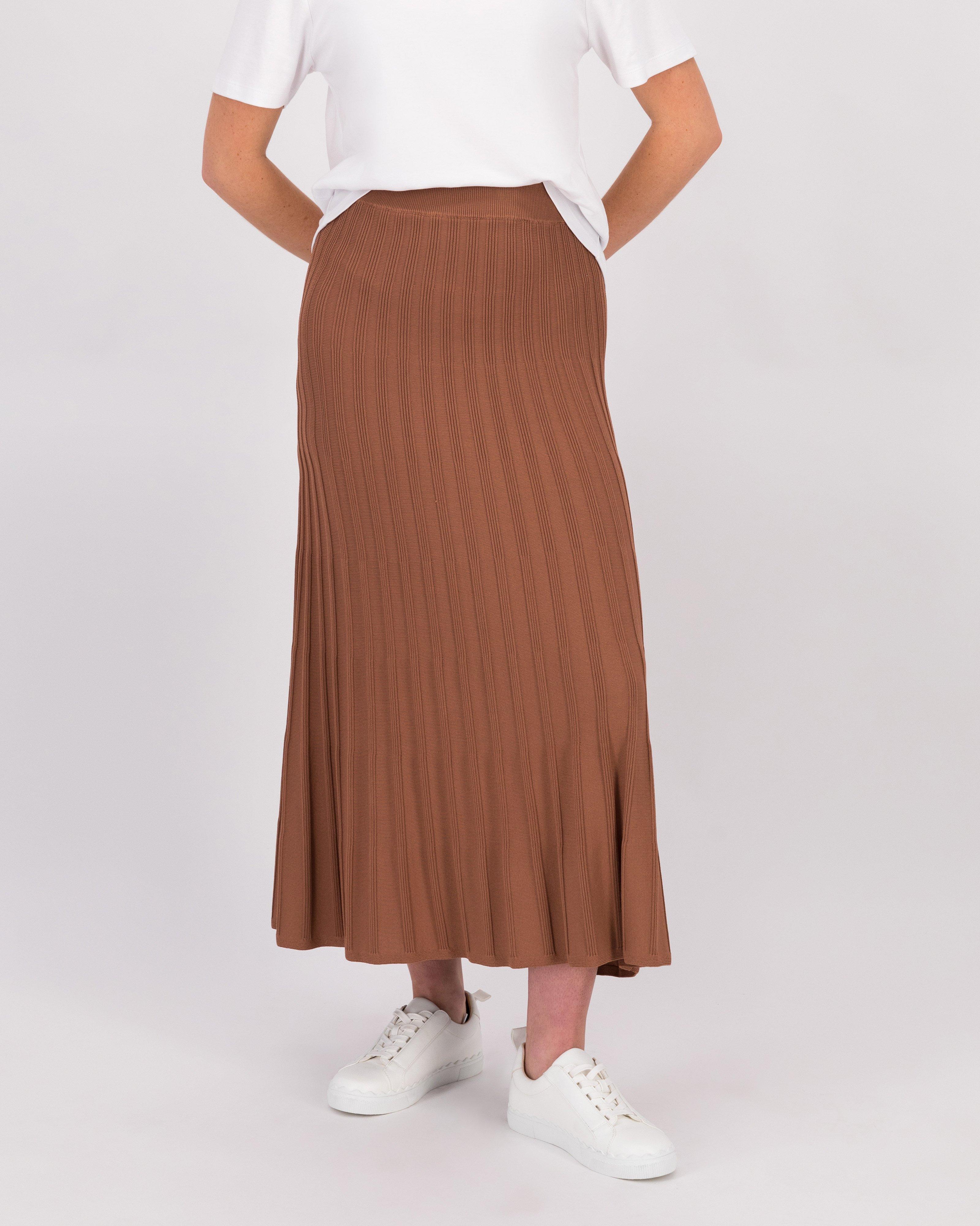 Zoya Knit Skirt -  Brown