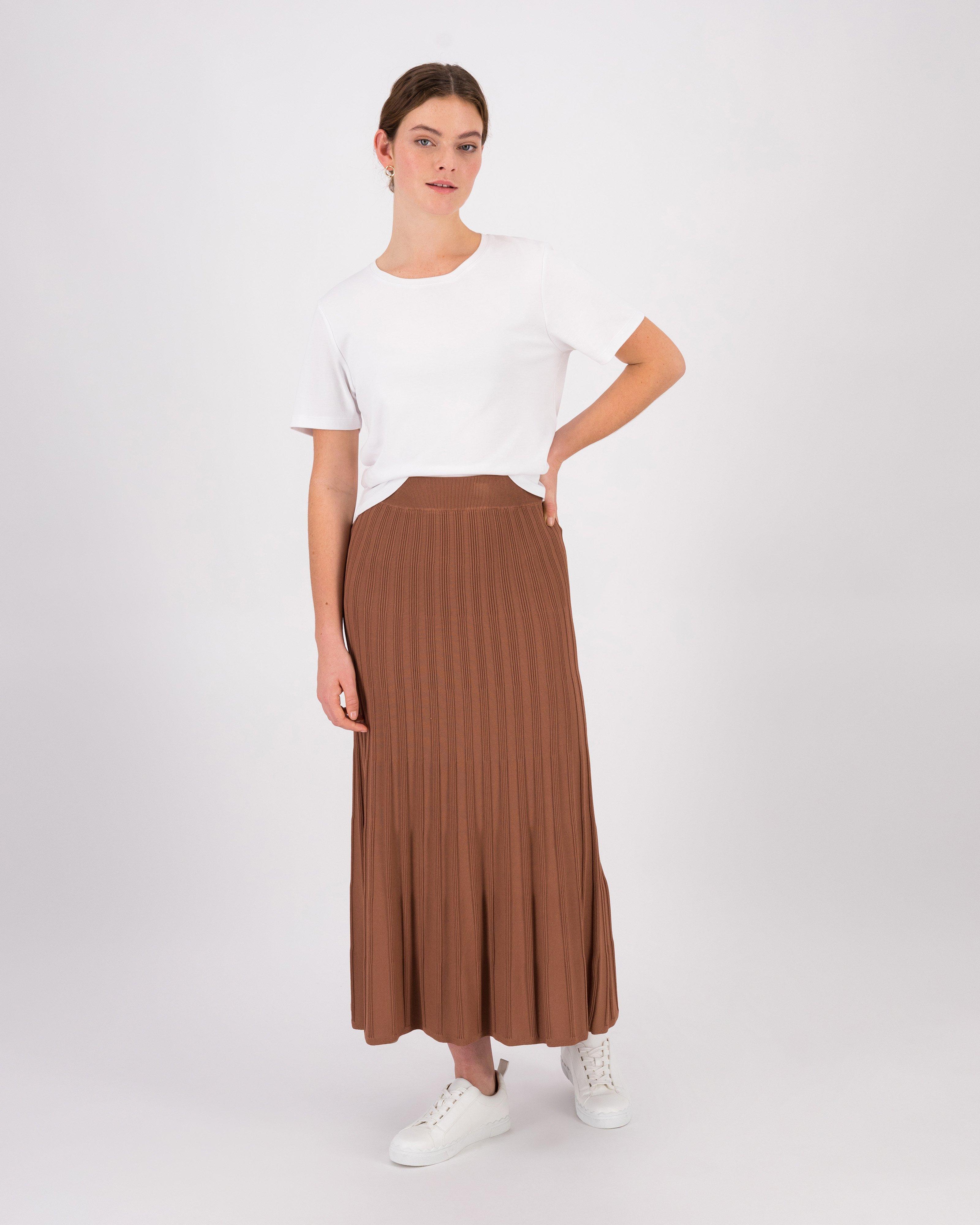 Zoya Knit Skirt -  Brown