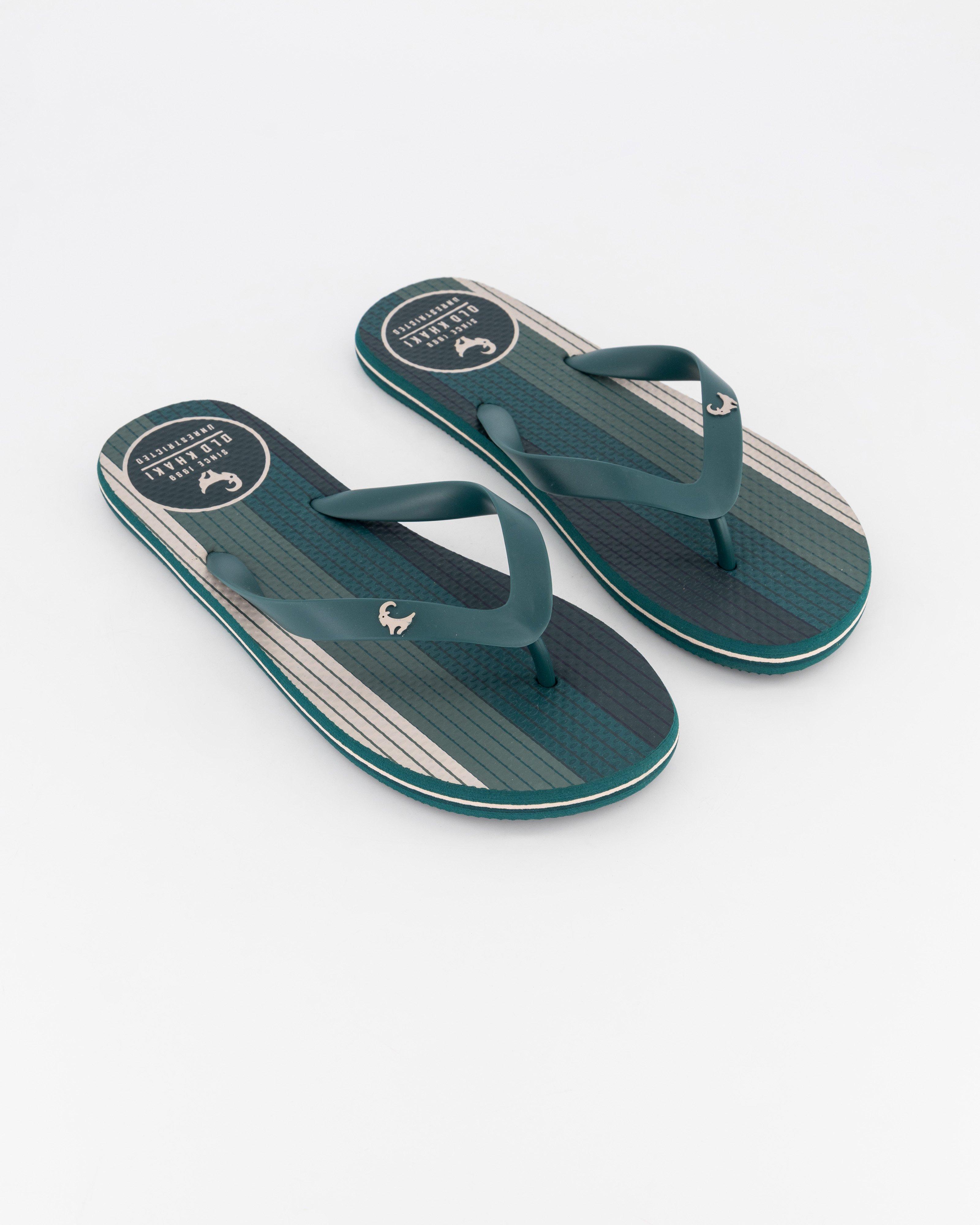 Old khaki men's store flip flops