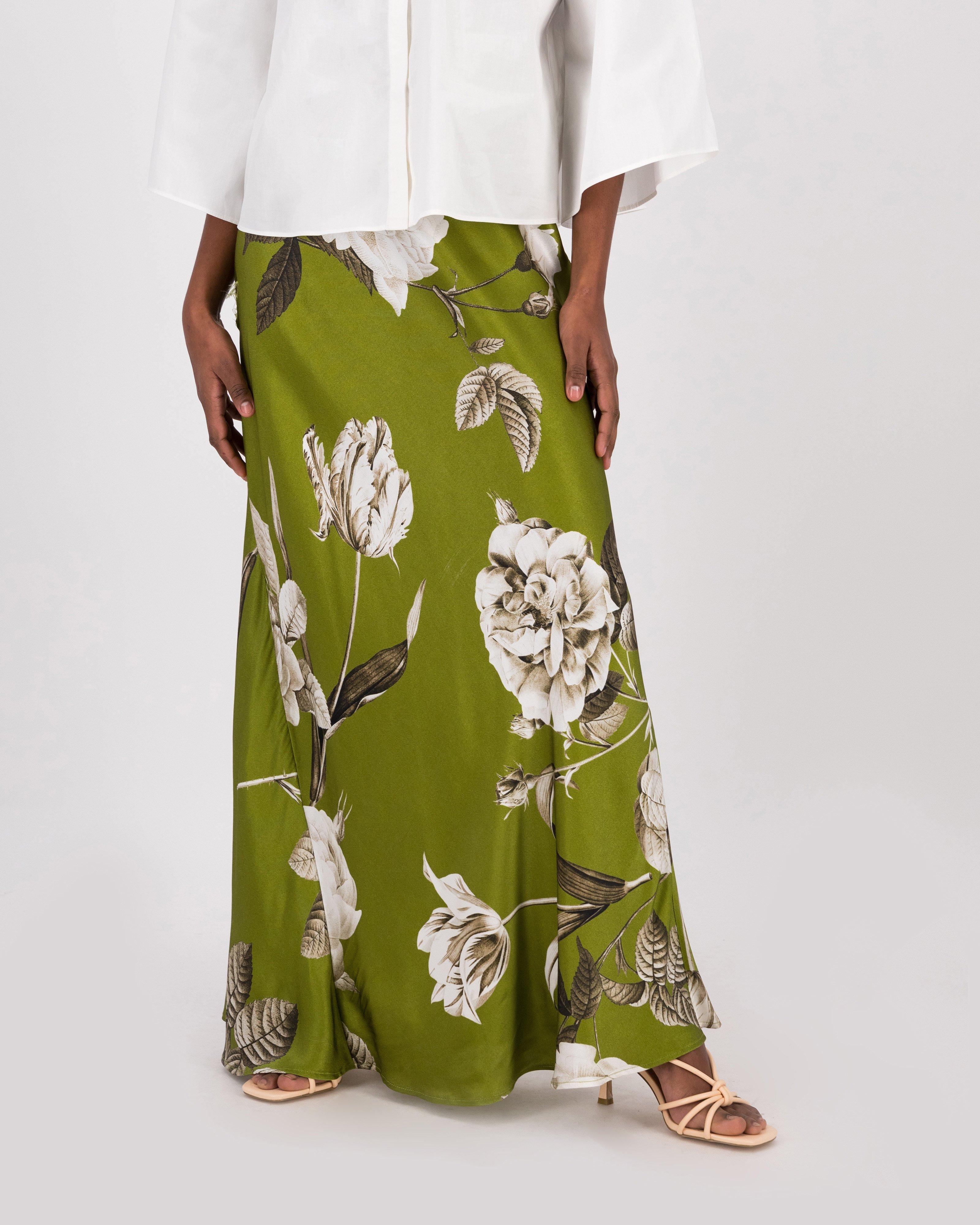 Alice Printed Bias-Cut Skirt - Poetry Clothing Store