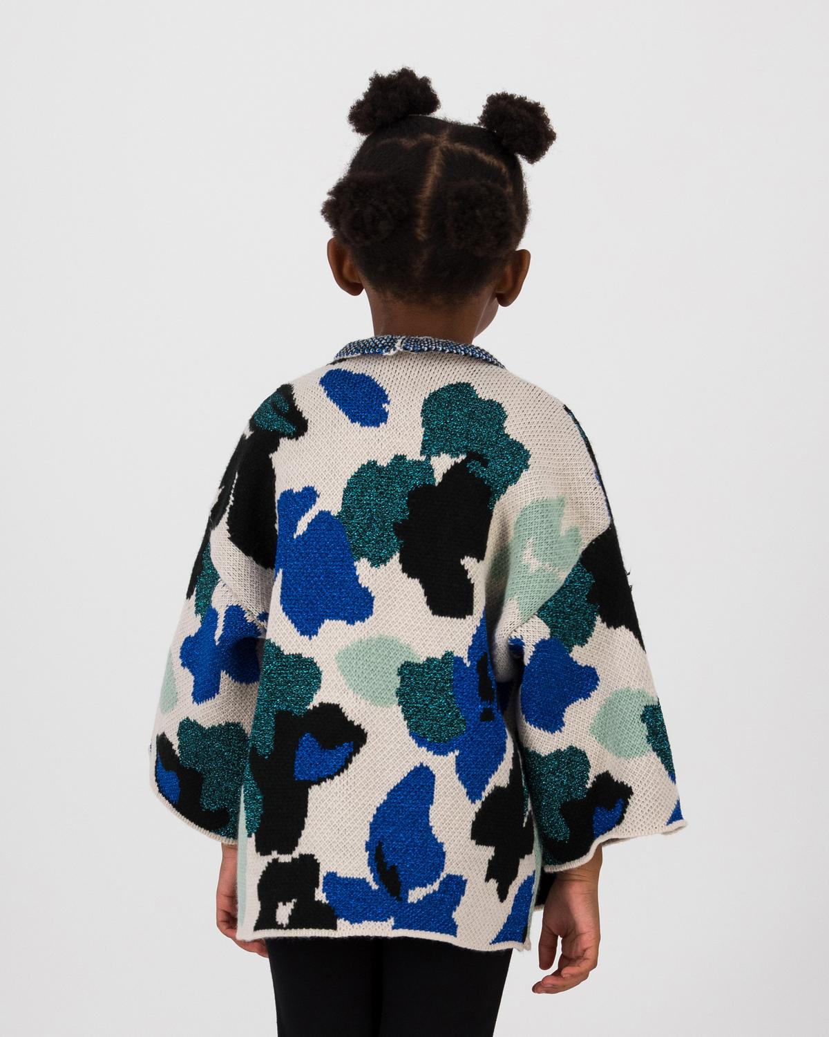 Mini Merisa Abstract Lurex Kimono -  Milk