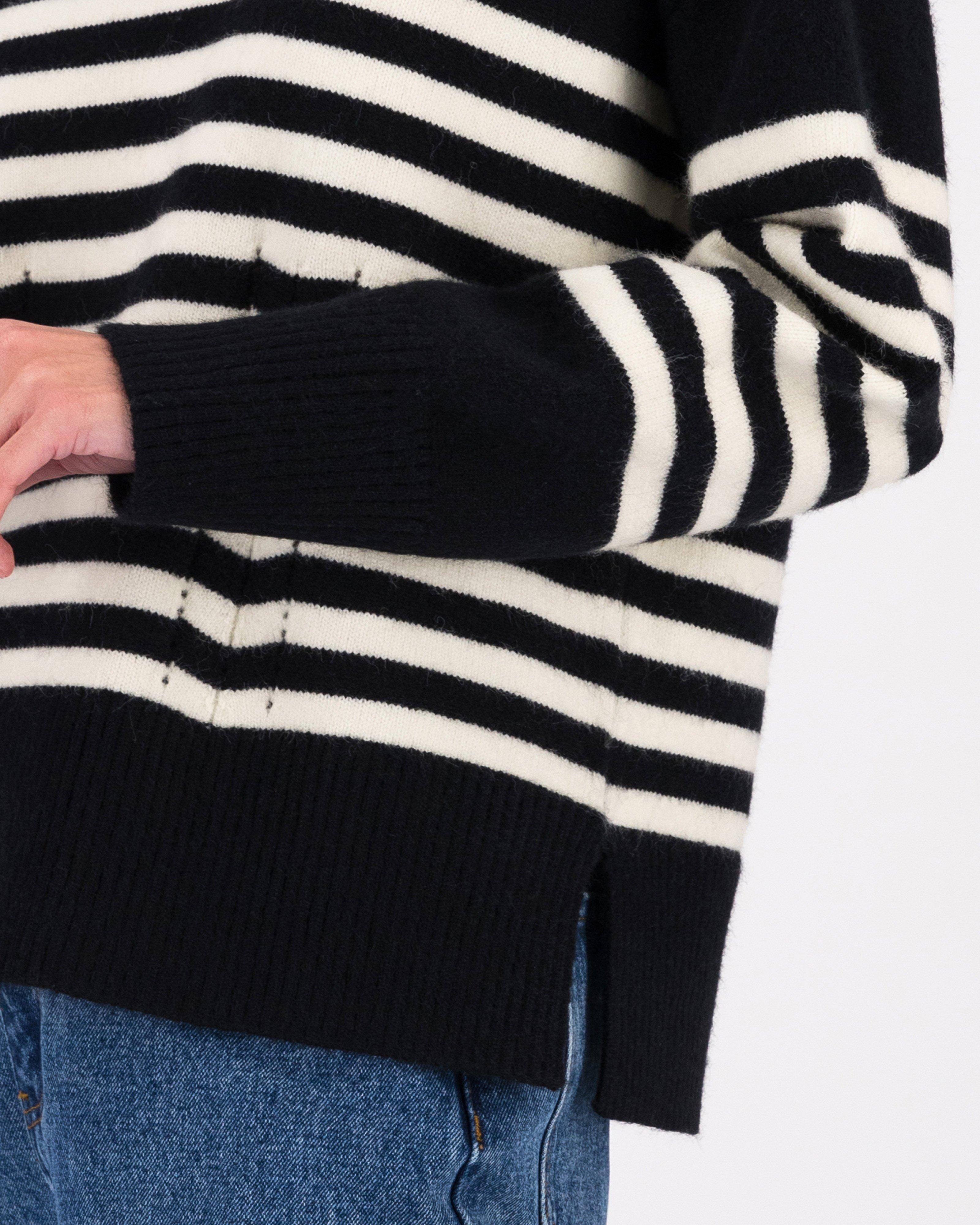 Phillipe Stripe Jumper -  Black