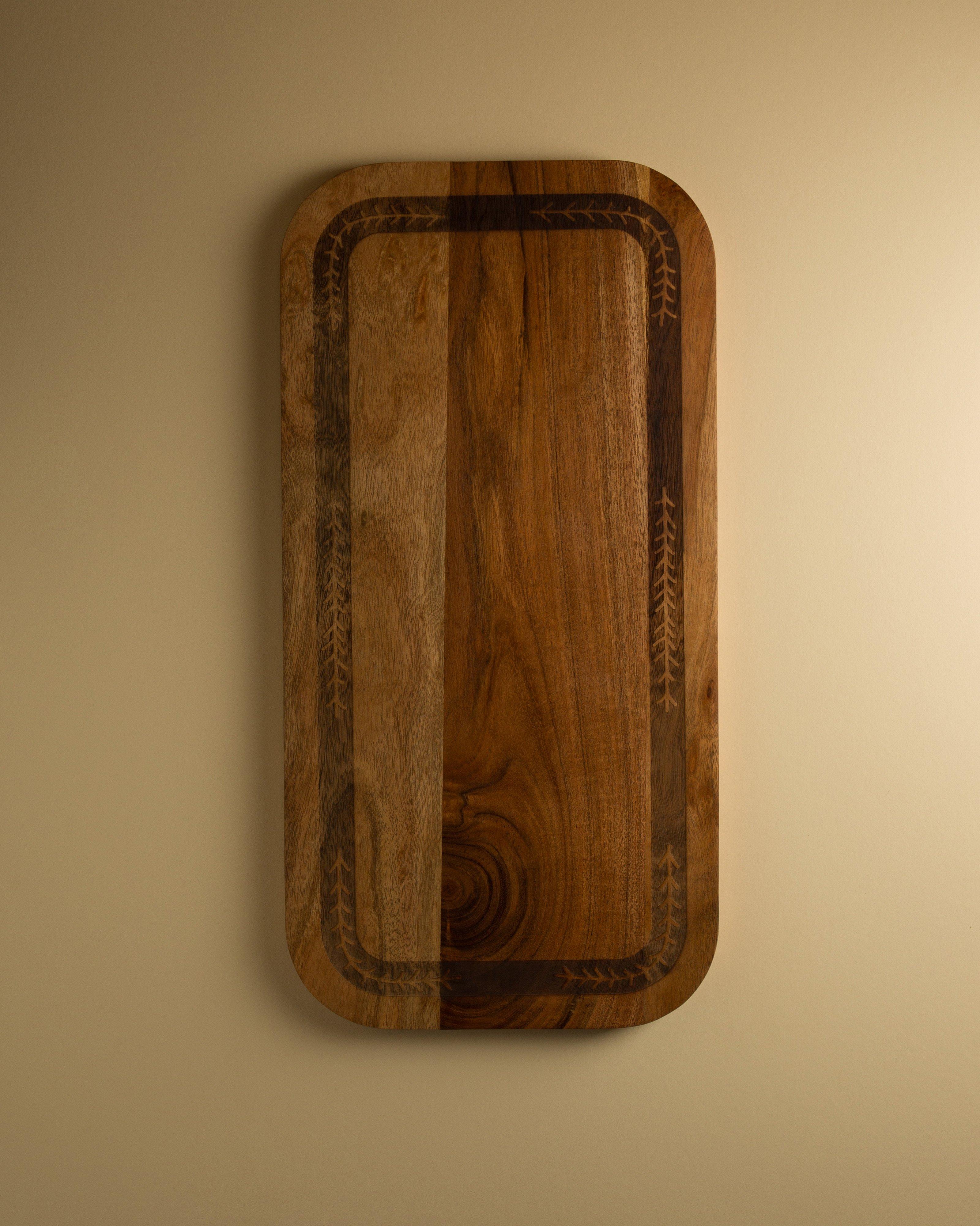 Acacia Wood Board with Etched Detail Poetry Clothing Store