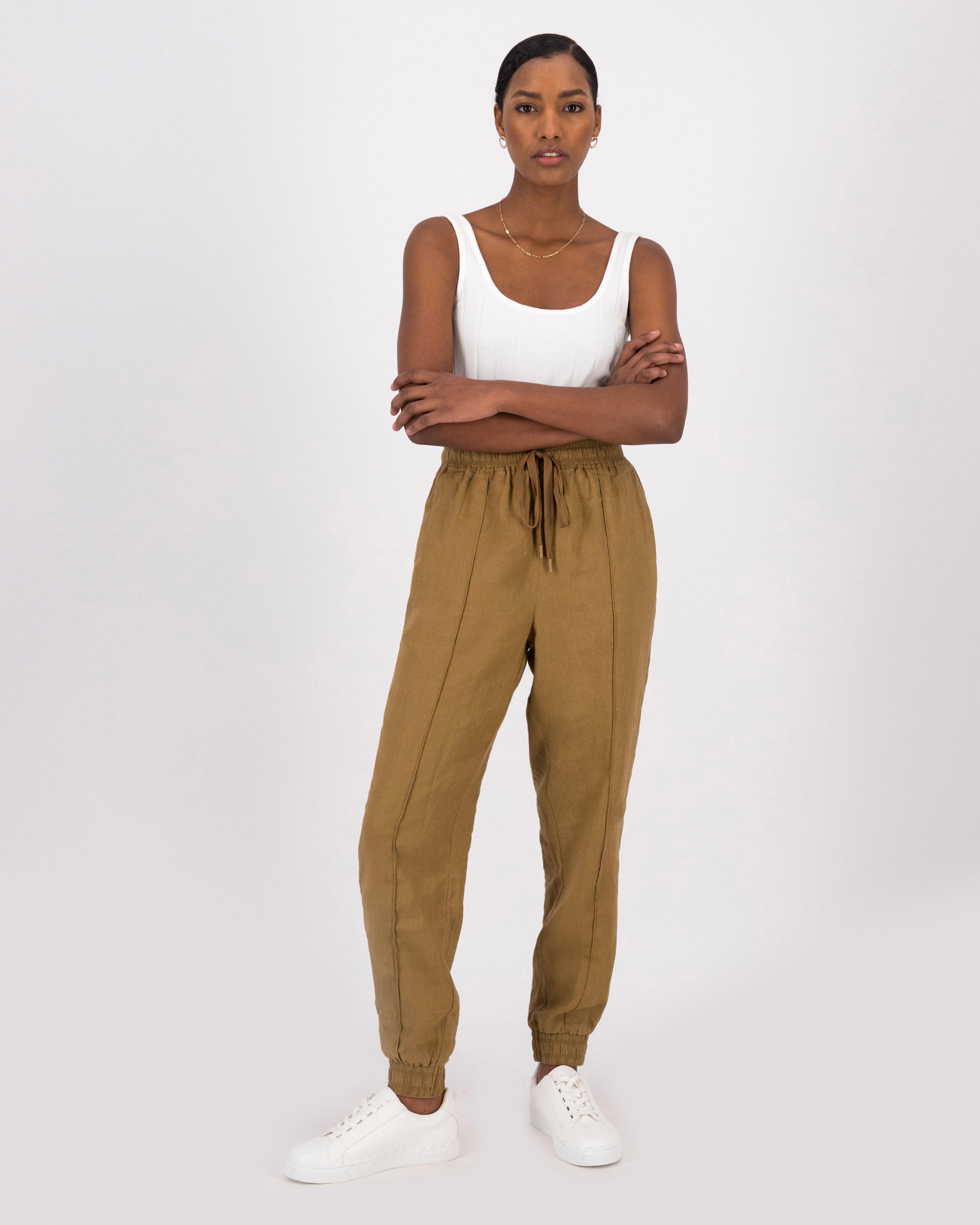 Linen jogger trousers - Women