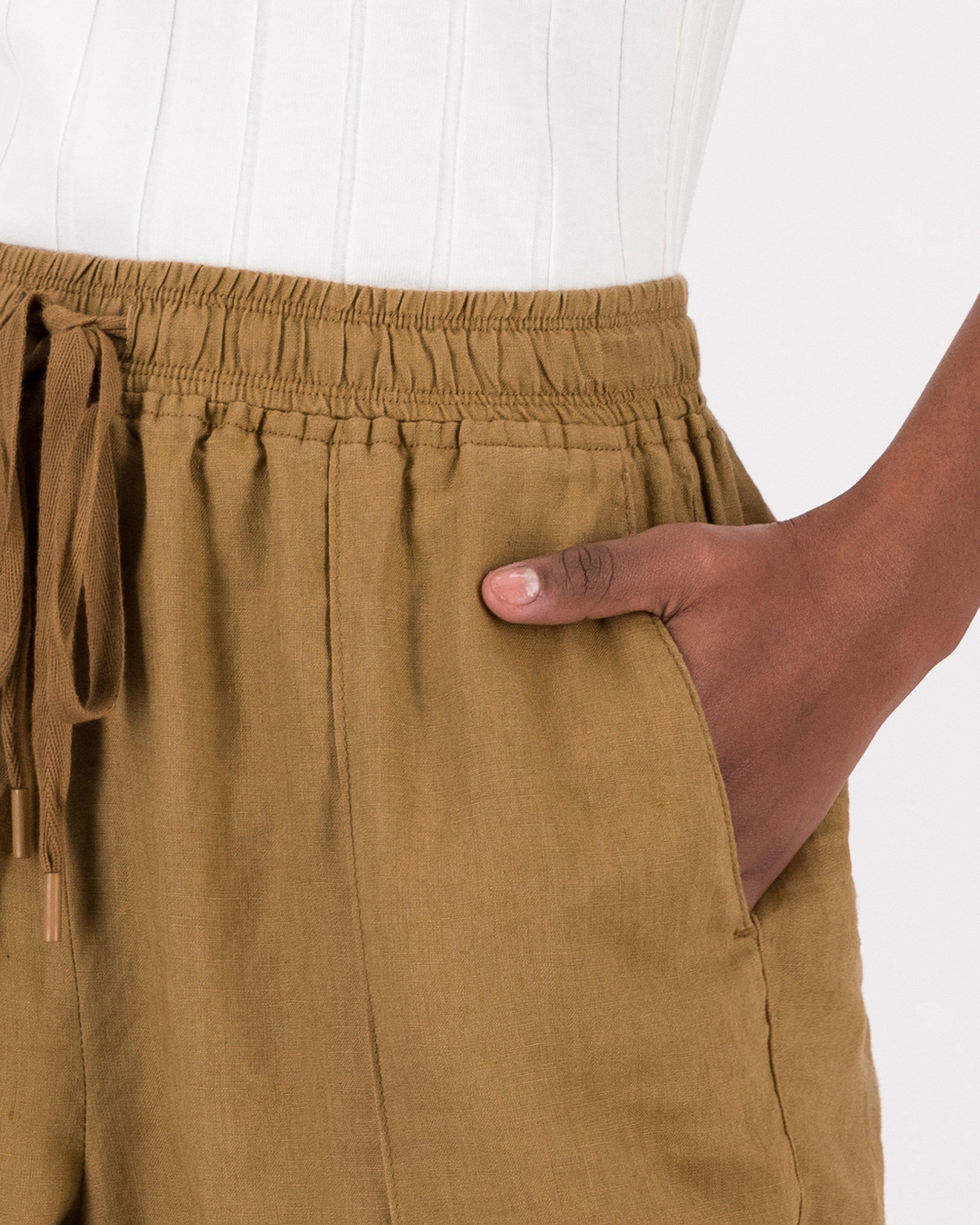 Gracey Linen Joggers -  Tan