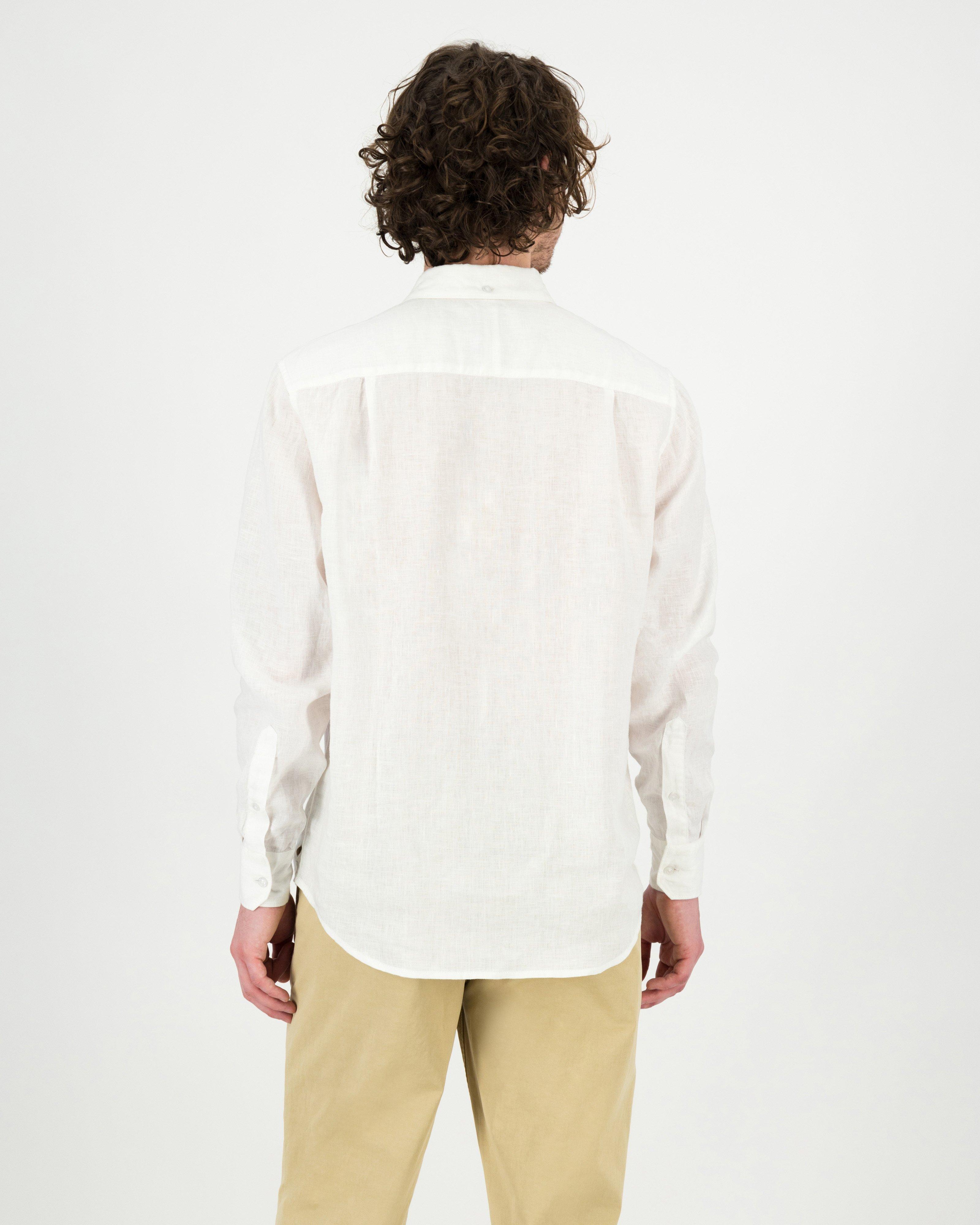 Men's Jesse Regular Fit Linen Shirt -  White