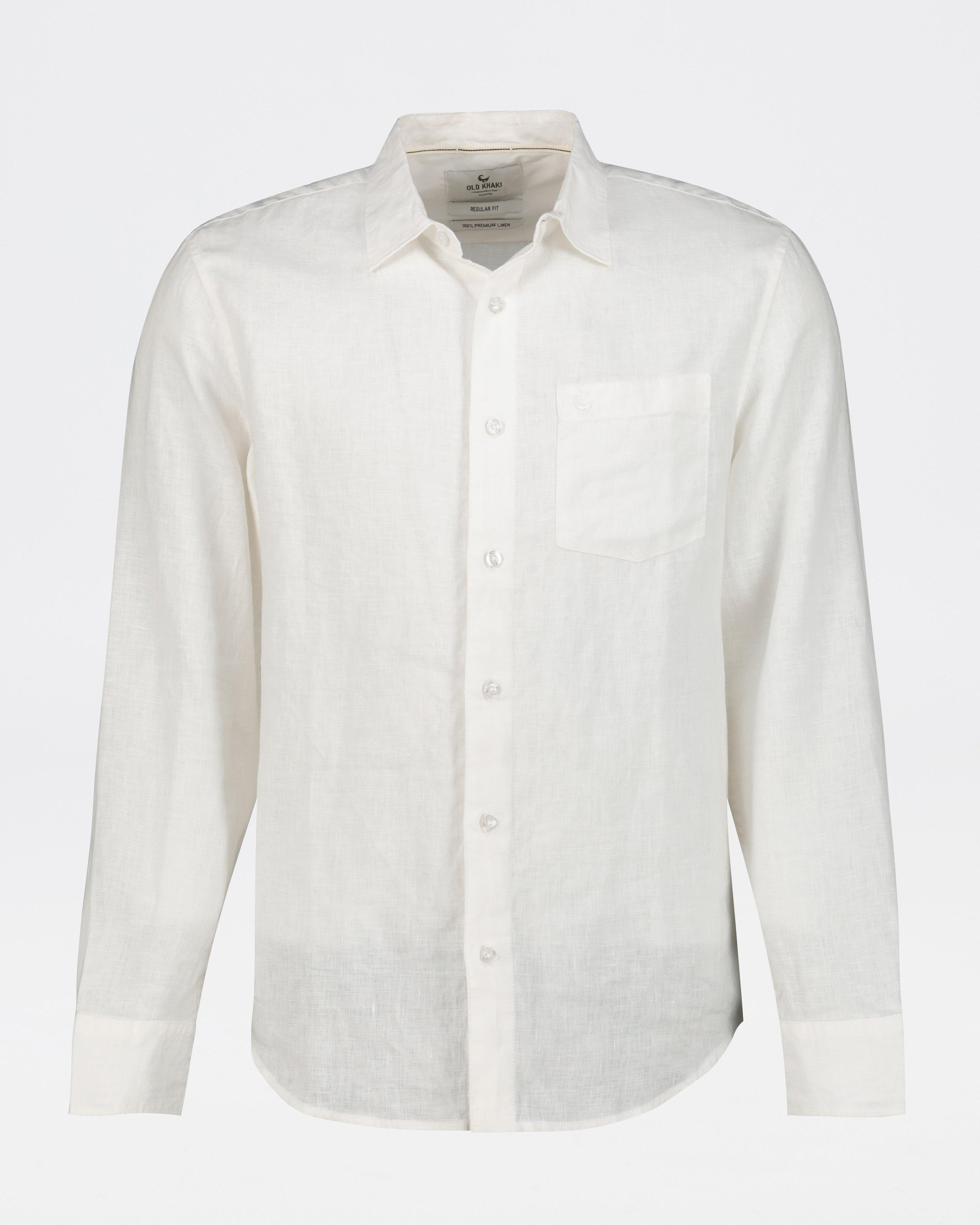 Men's Jesse Regular Fit Linen Shirt -  White