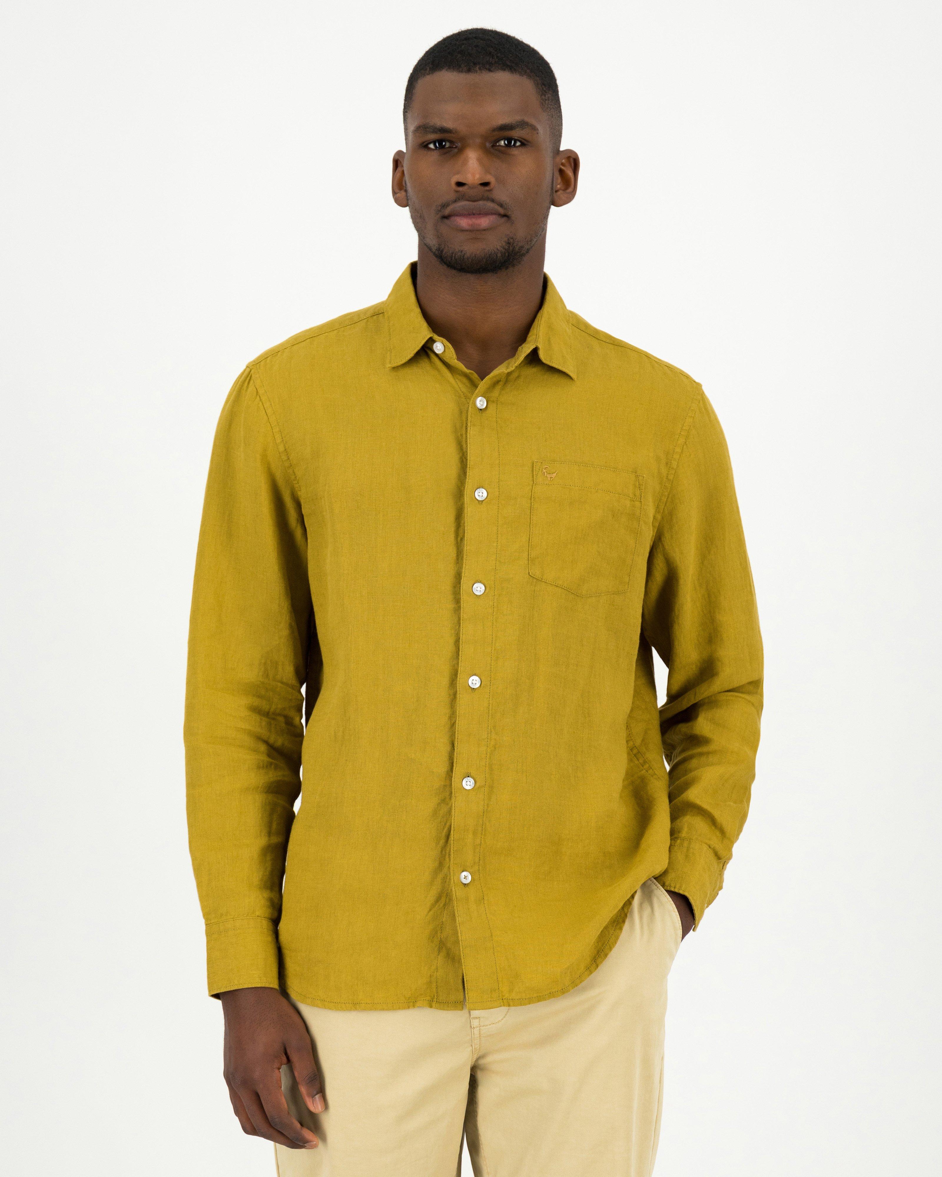 Men's Jesse Regular Fit Linen Shirt -  Tan