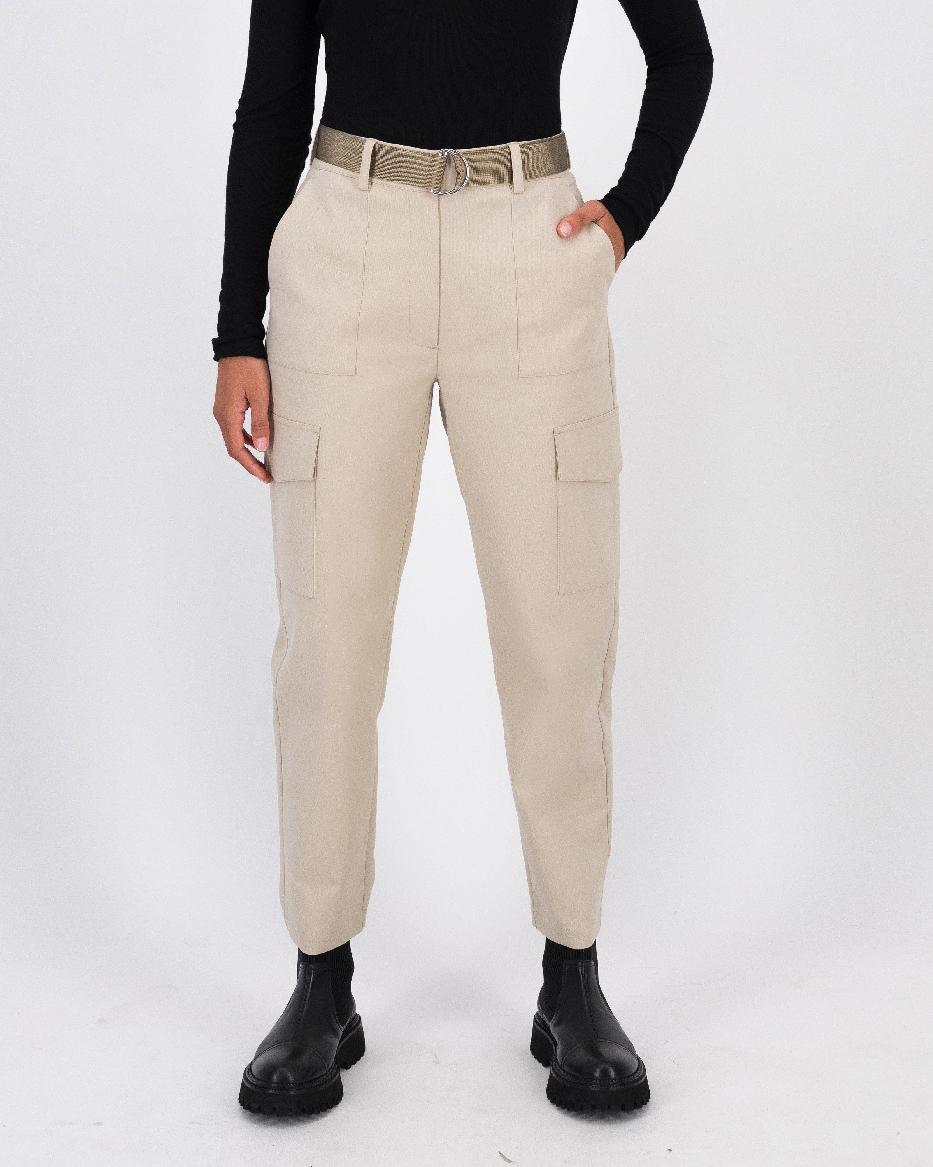 Fleur Slim Cargo Pant -  Champagne