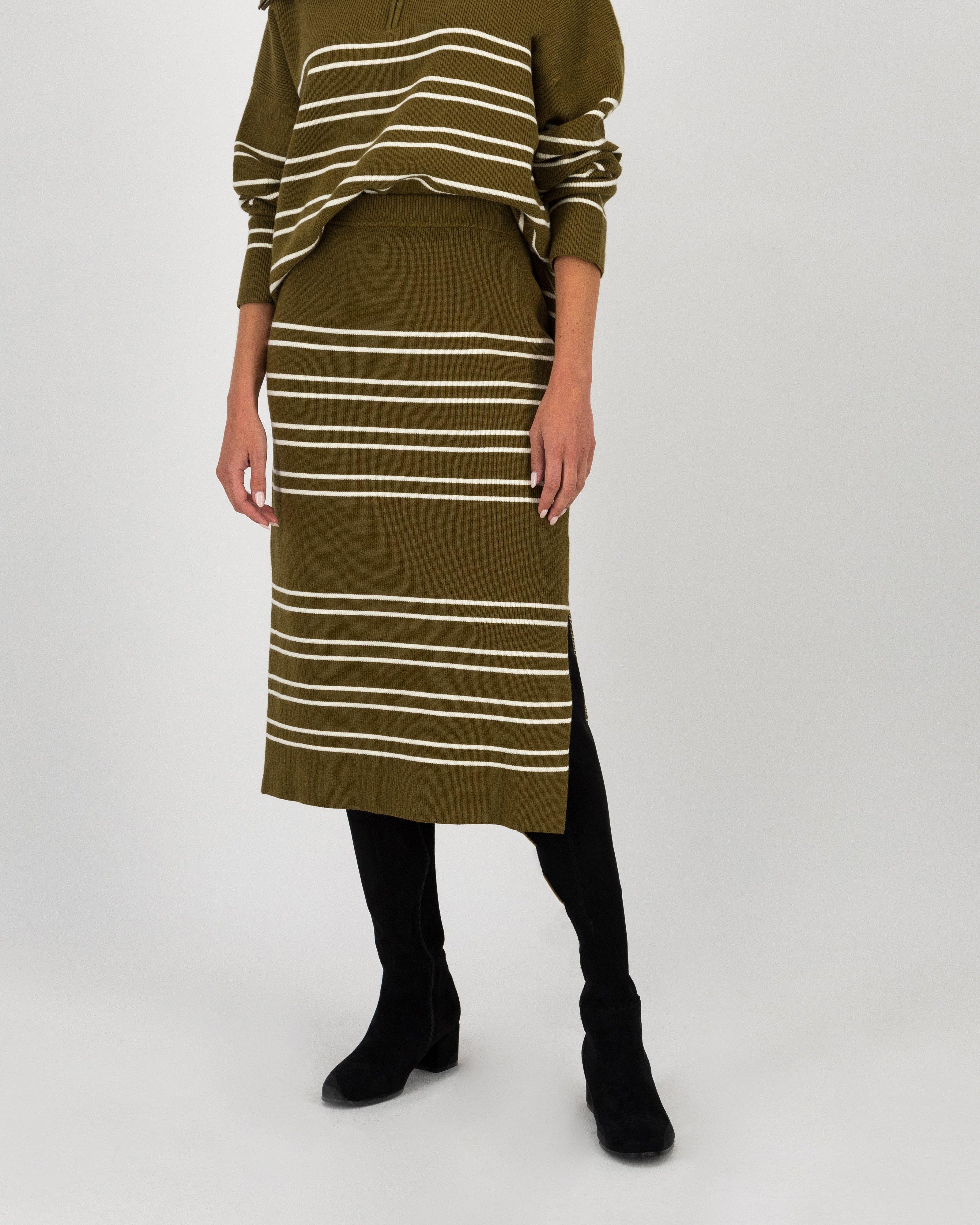 Oli Striped Knit Skirt -  Fatigue