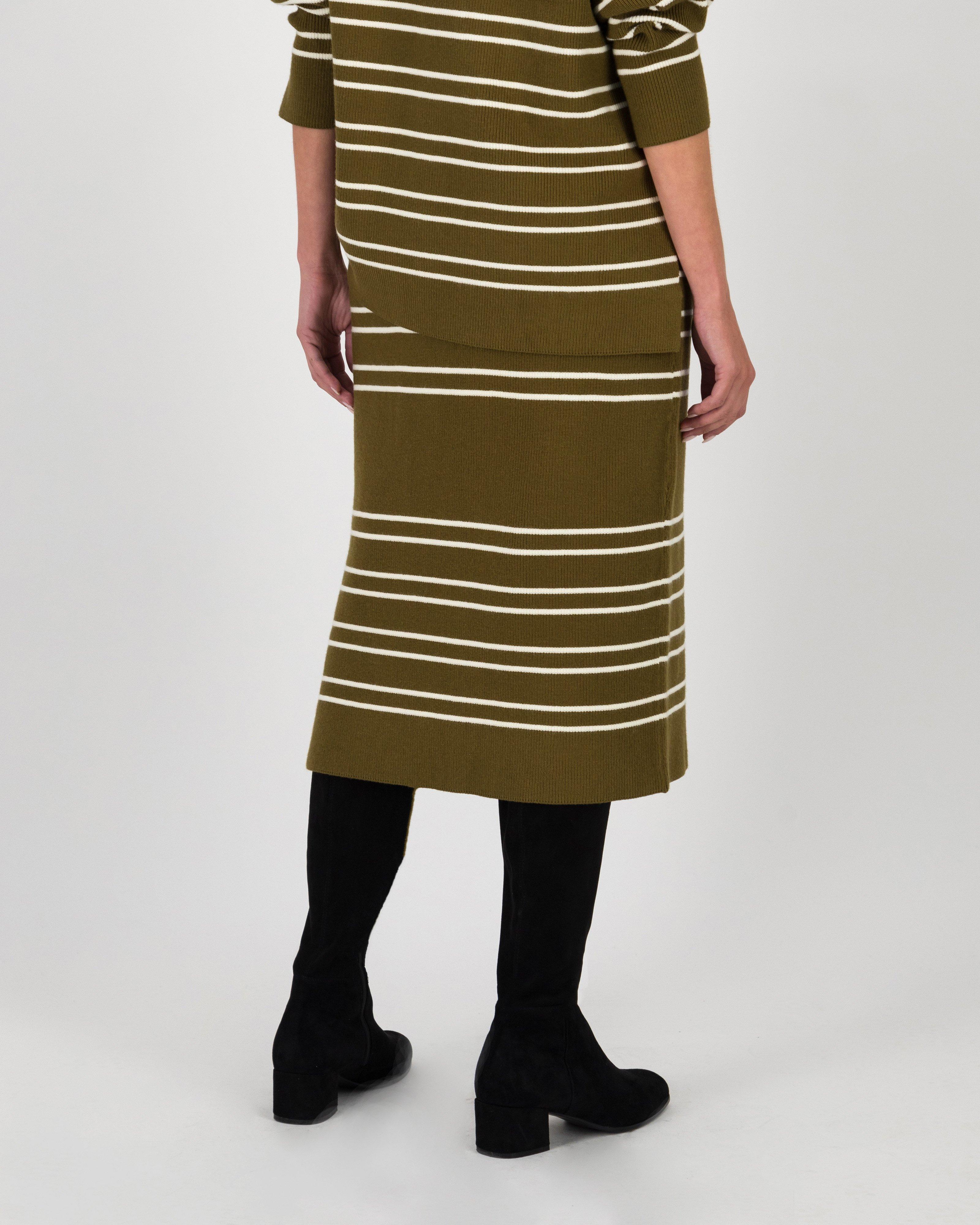 Oli Striped Knit Skirt -  Fatigue