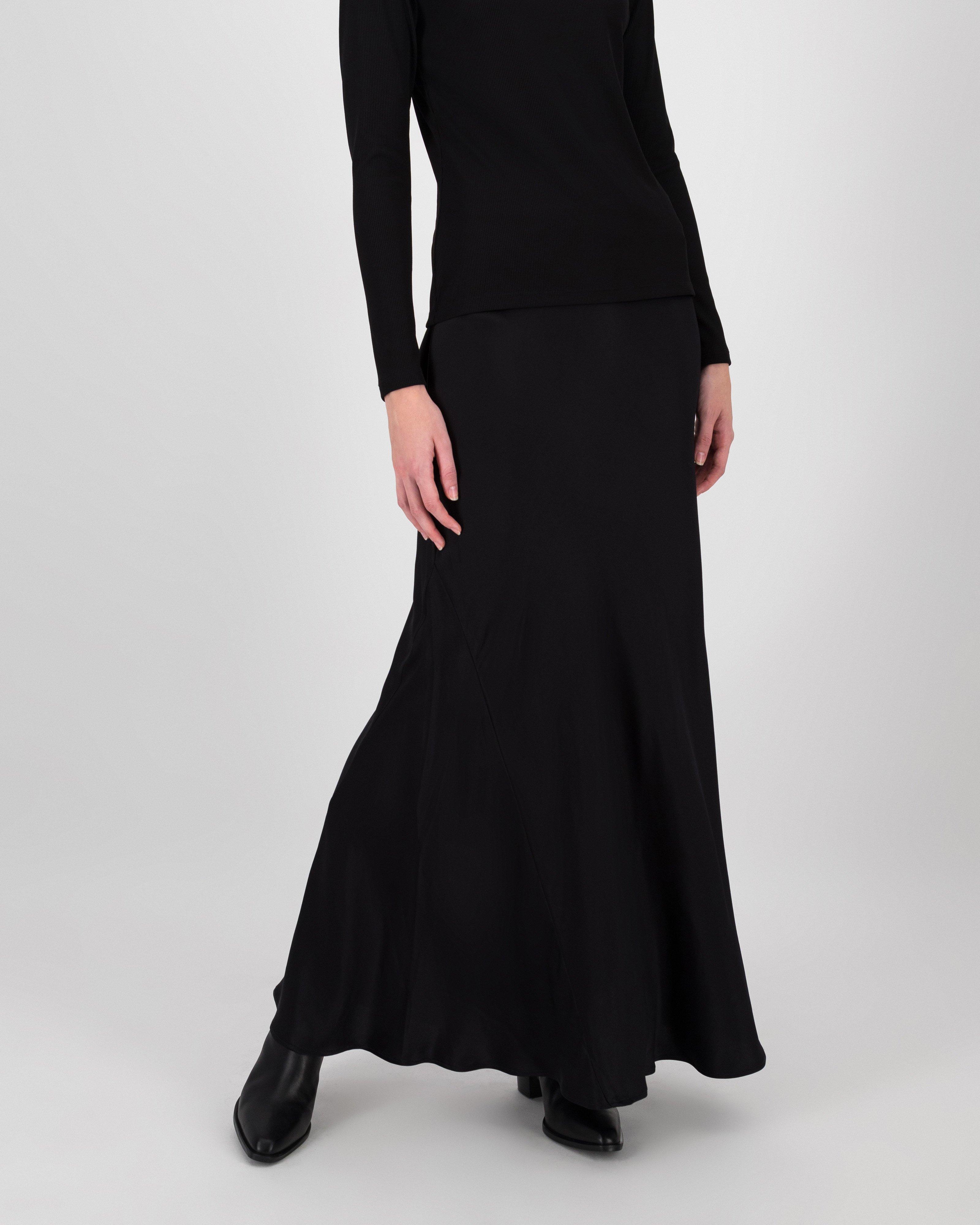 Maxi Slip Skirt in Black