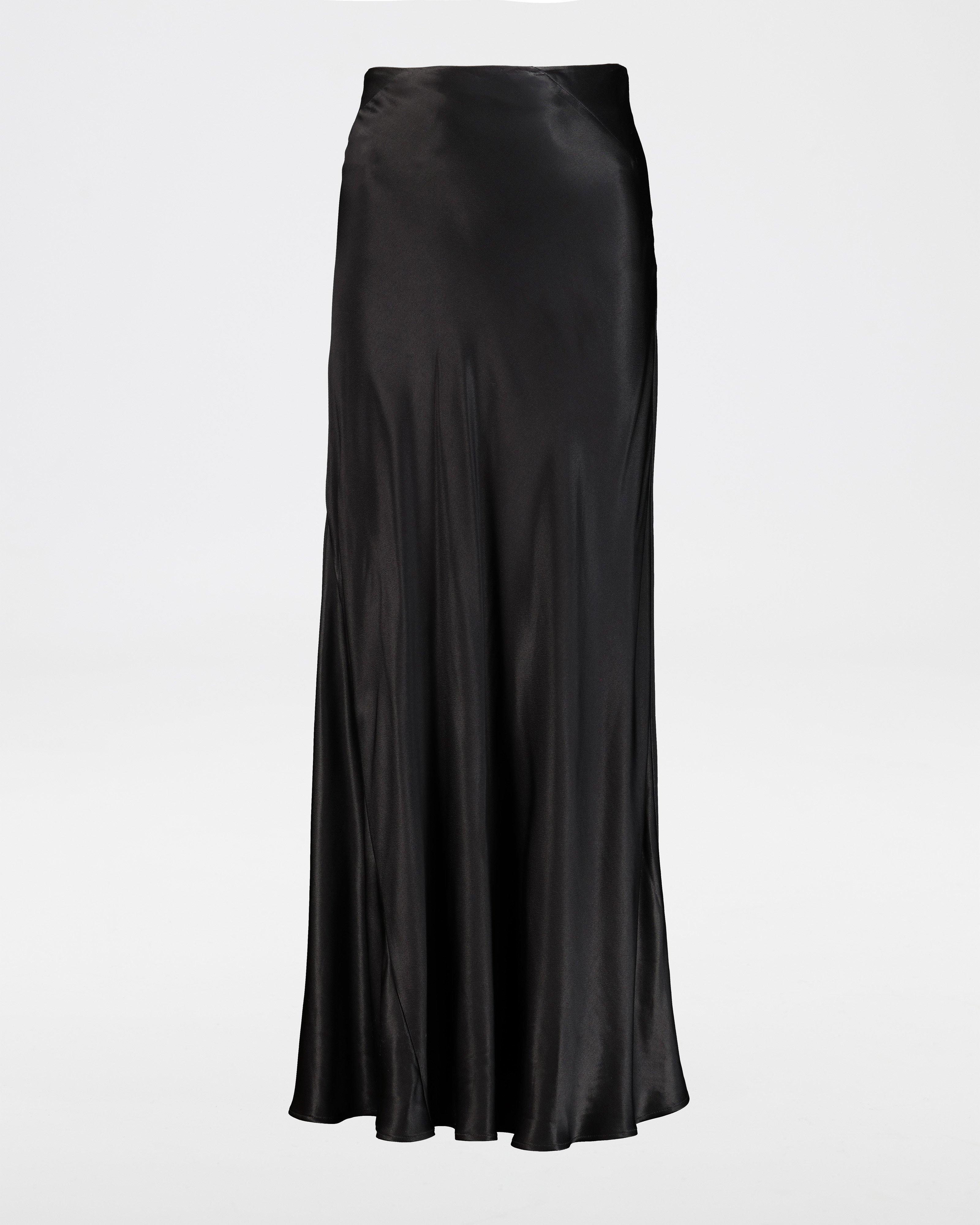 Silk slip clearance skirt black