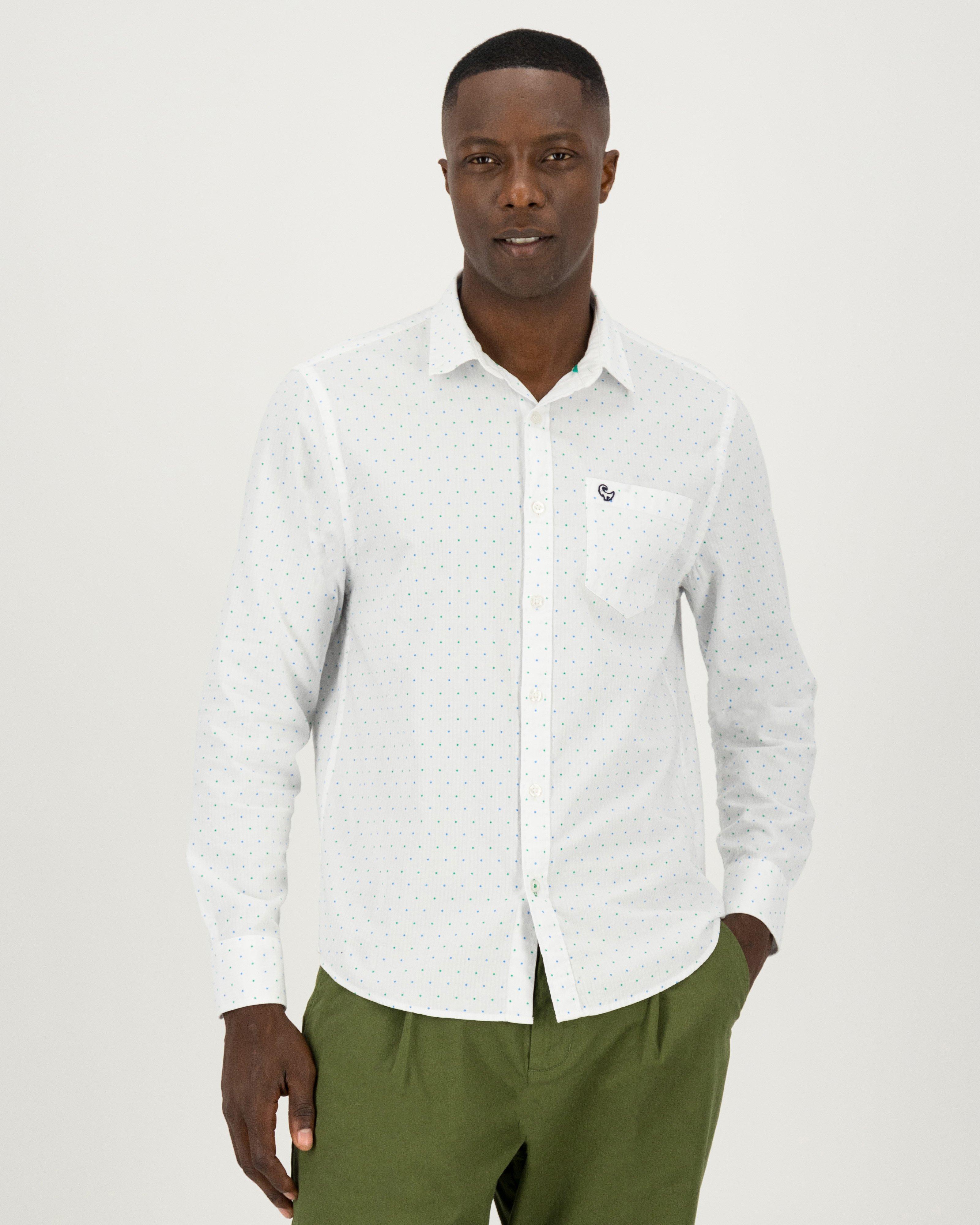 Mens slim fit white button hot sale down shirt