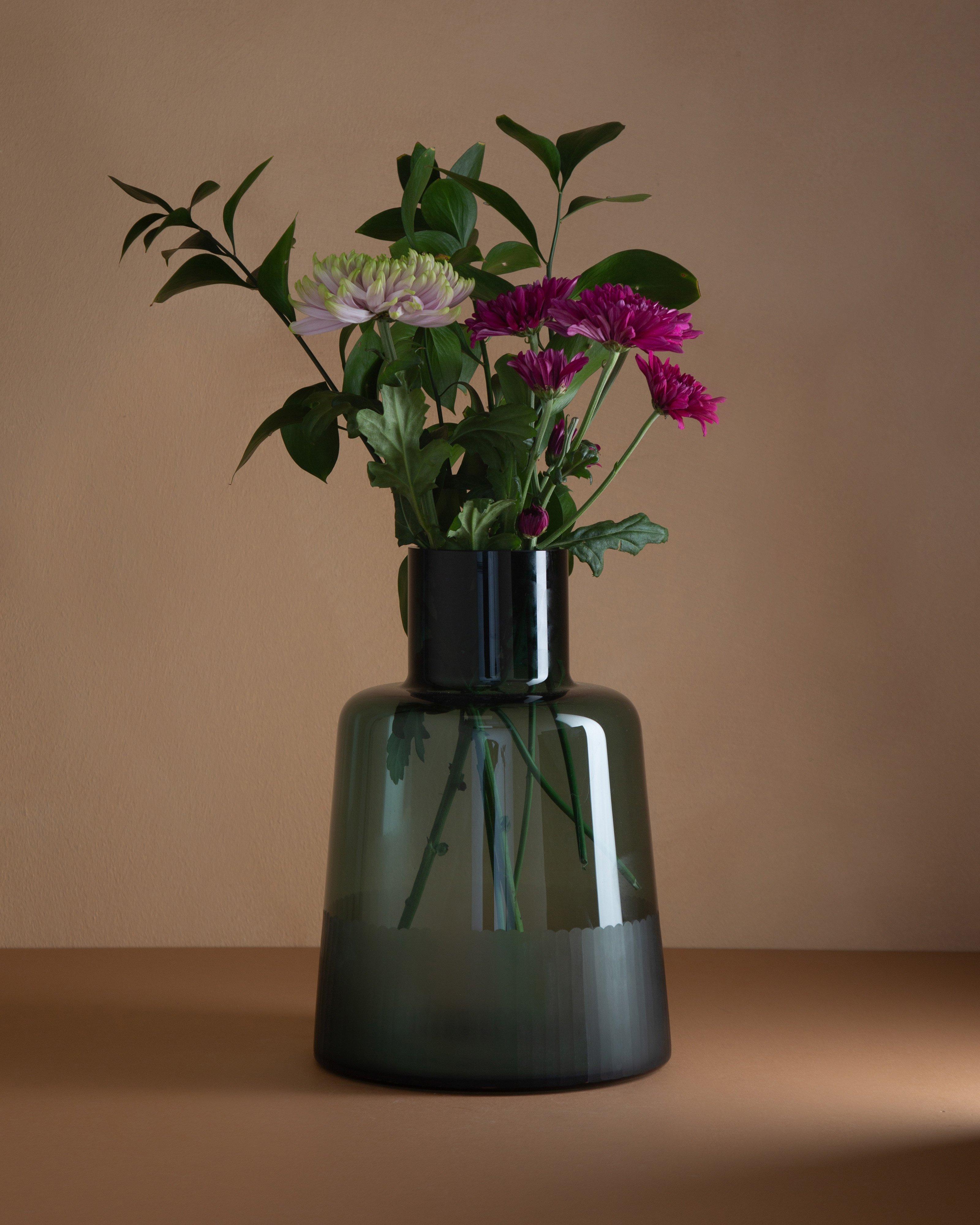 Carved Large Vase -  Teal