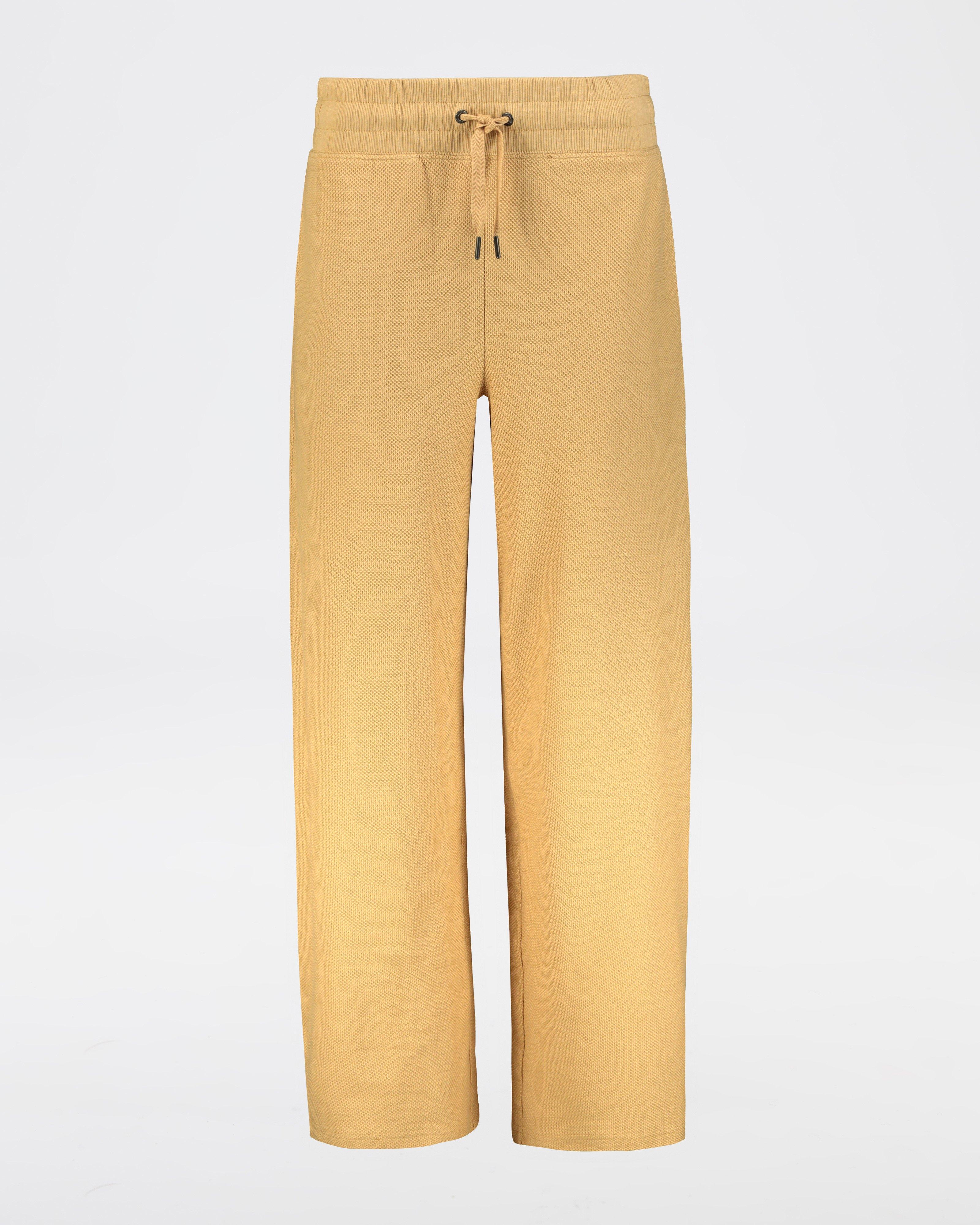 LAZY NIGHT WAFFLE KNIT PANTS SET (Brown/Beige) main image 1