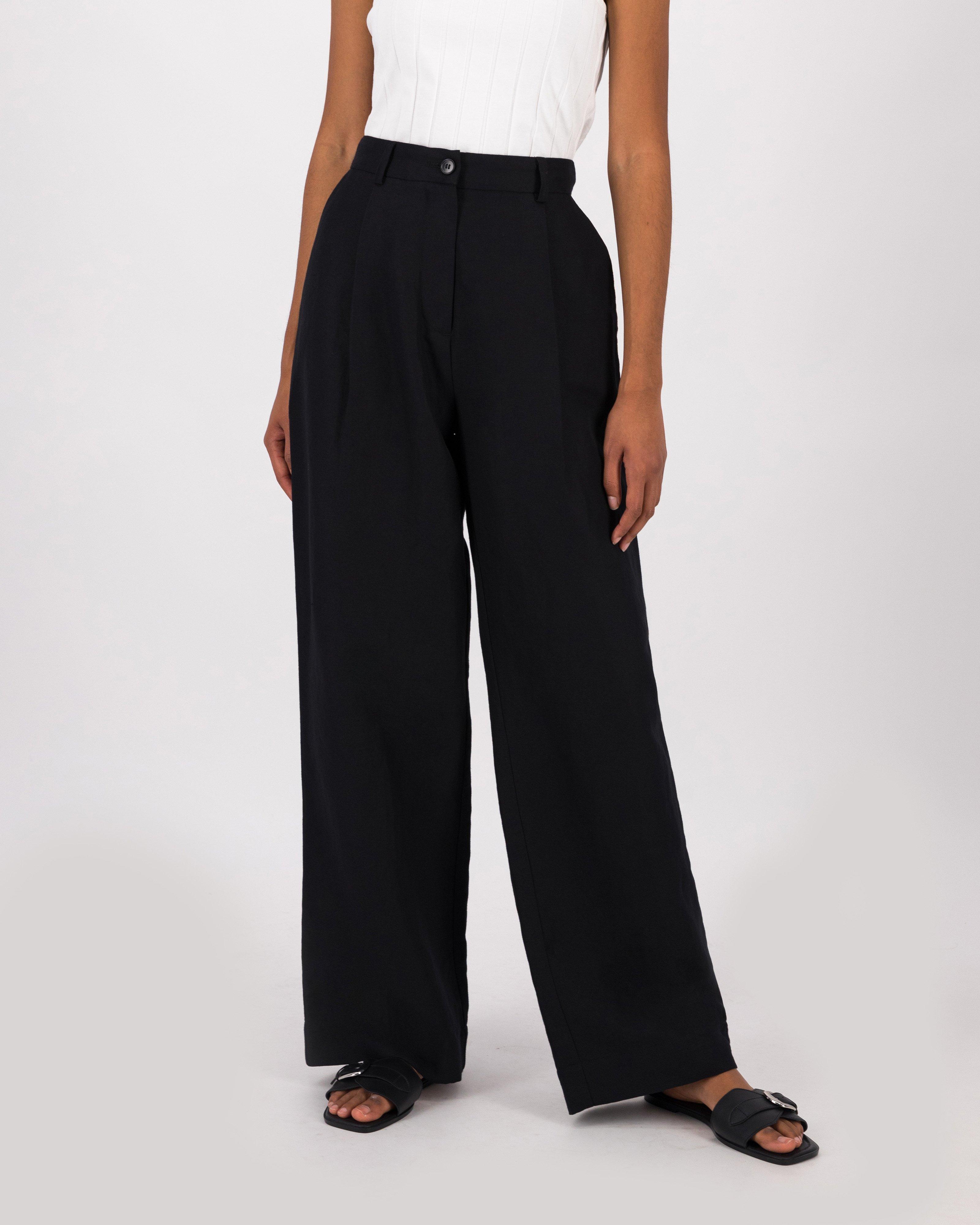 Addey Pleat Detail Pant -  Black