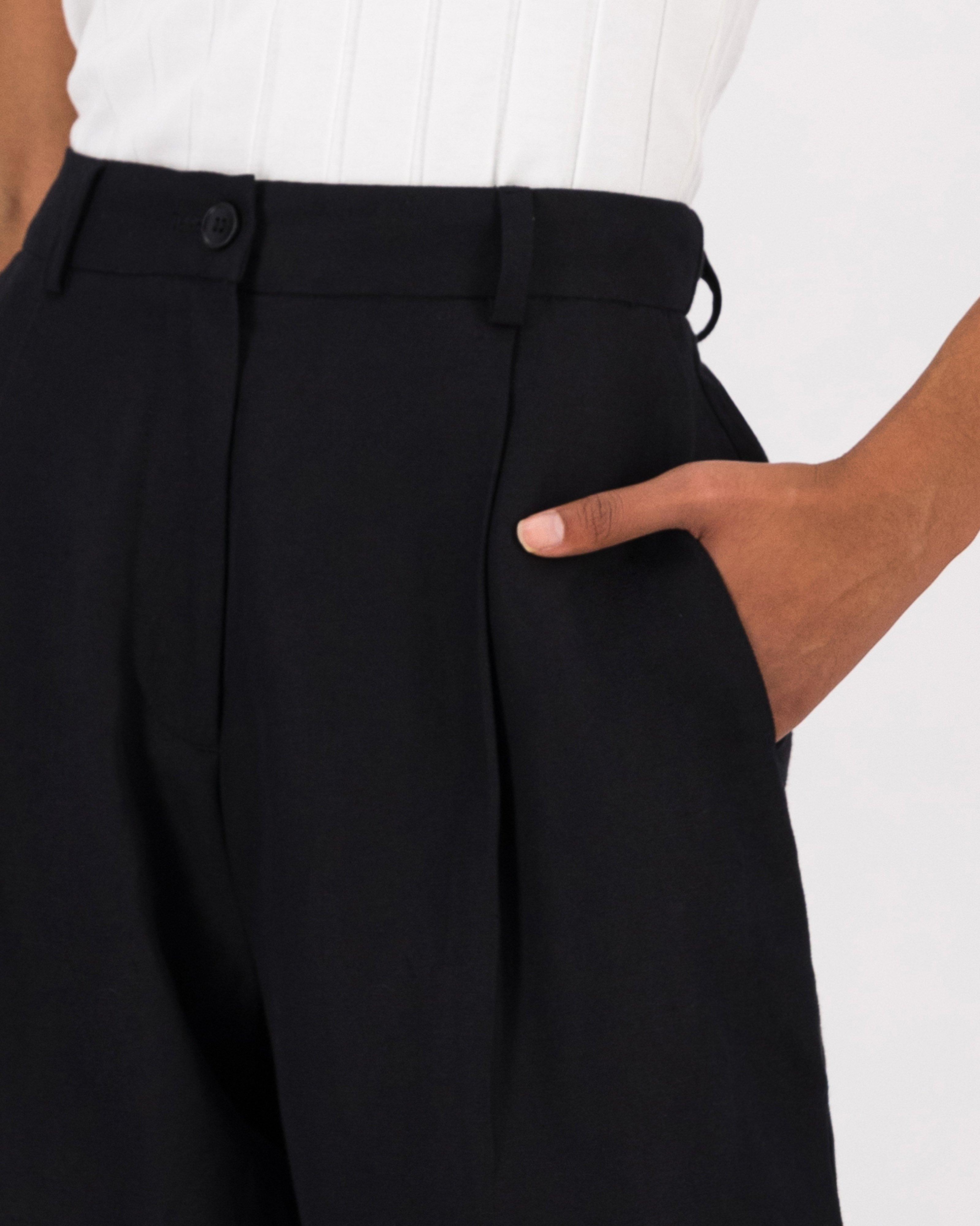 Addey Pleat Detail Pant -  Black