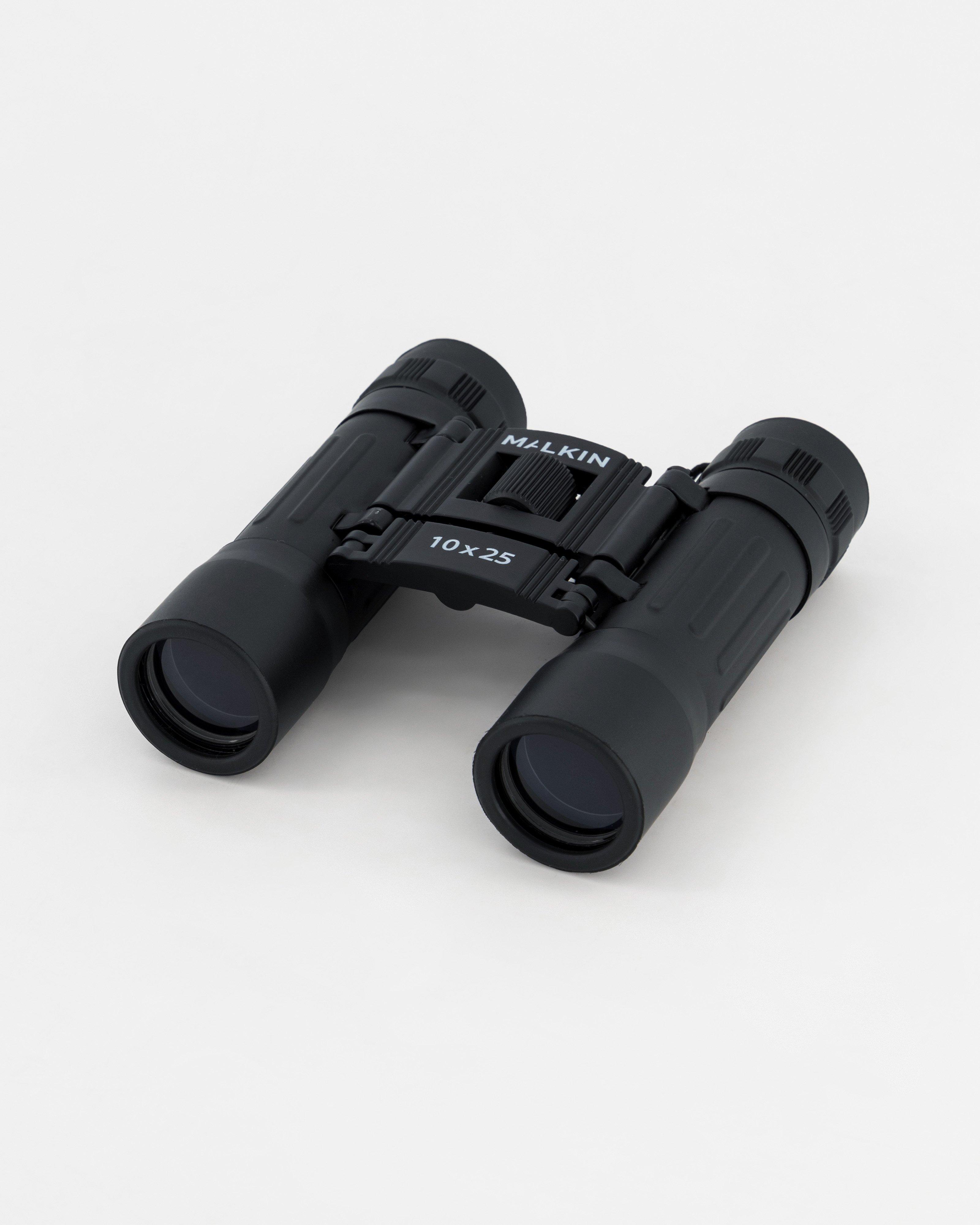 Malkin 10 x 25 Roof Prism Binoculars -  Black