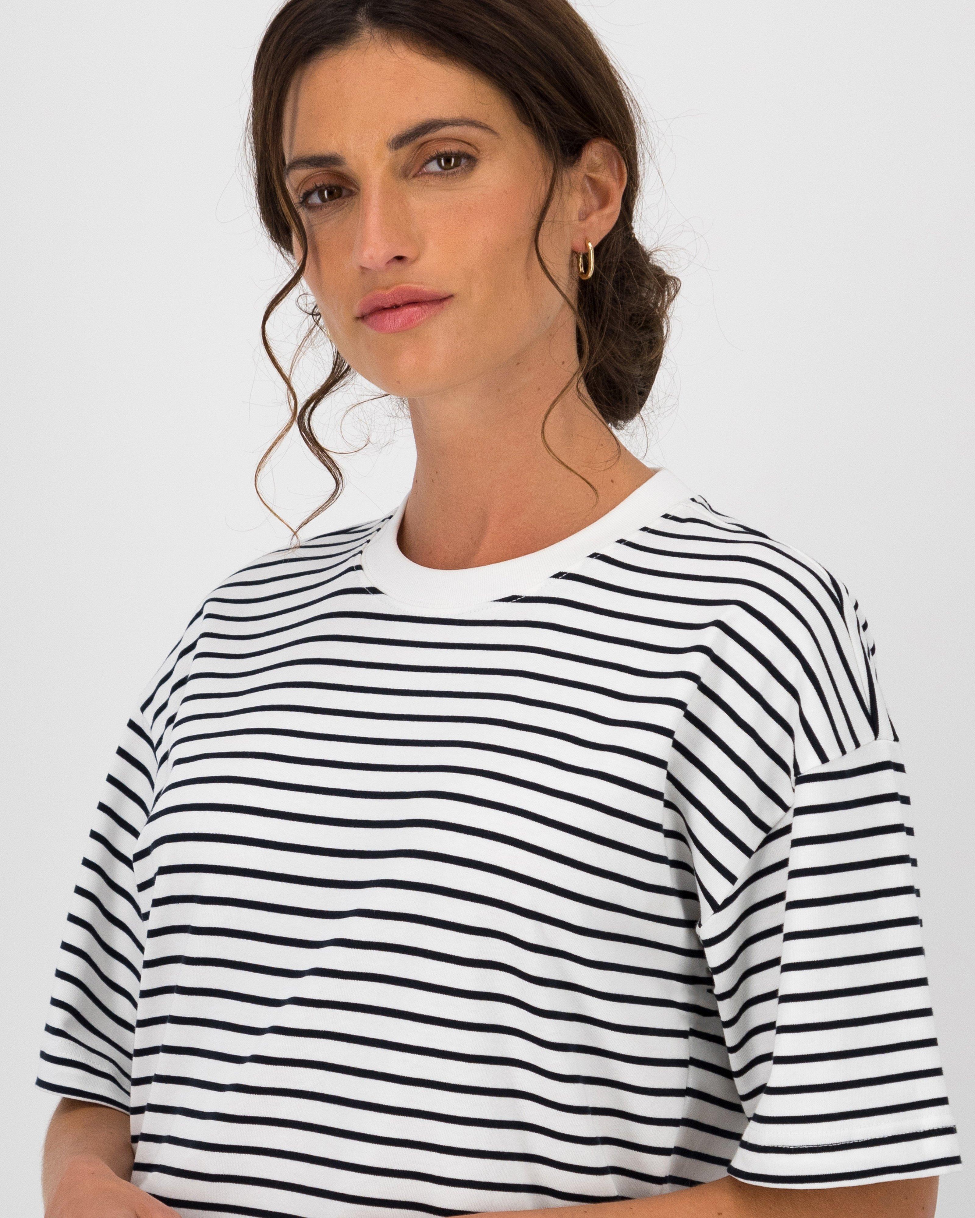 Bekah Stripe T-Shirt -  Milk