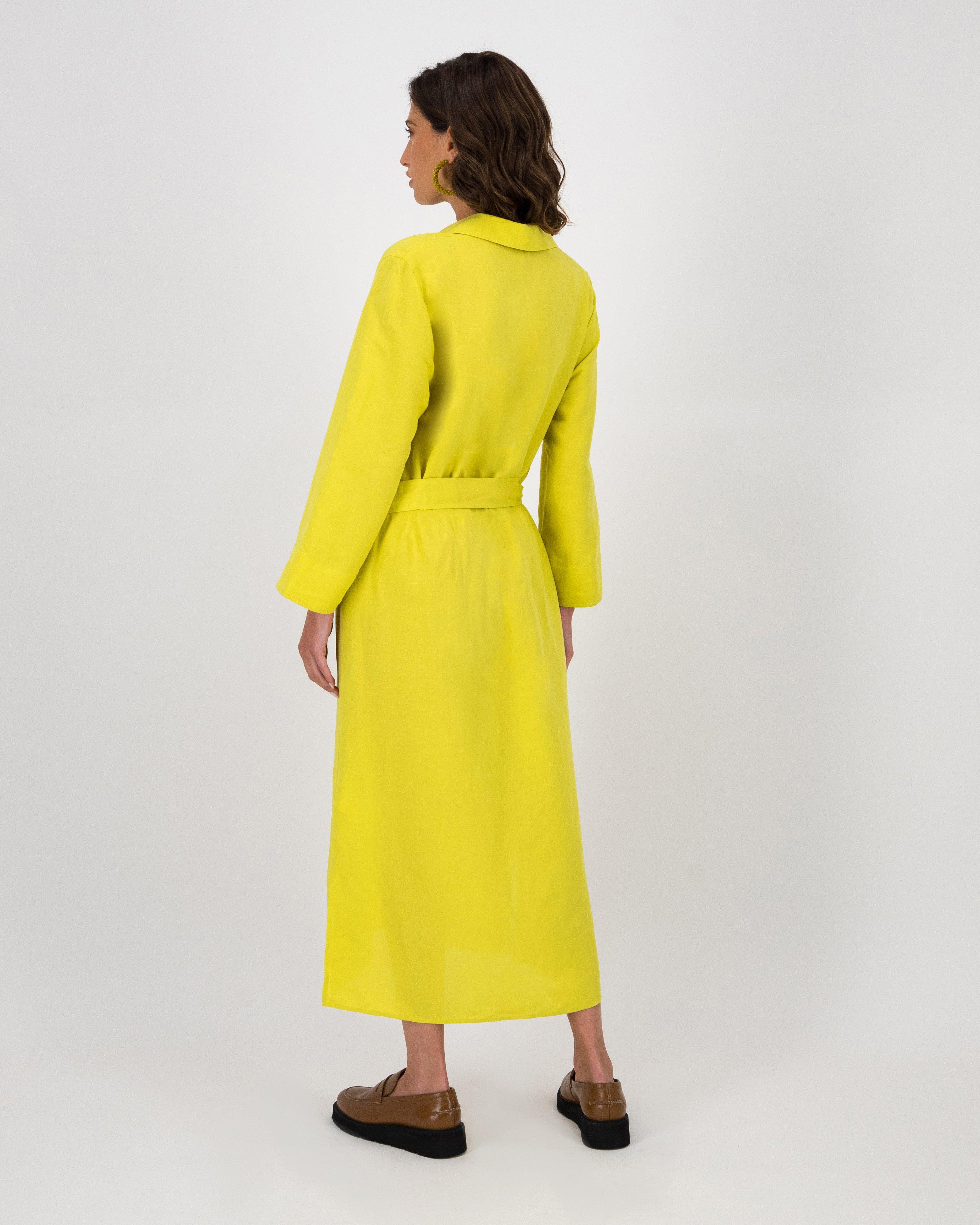 Willow Belted Dress -  Chartreuse