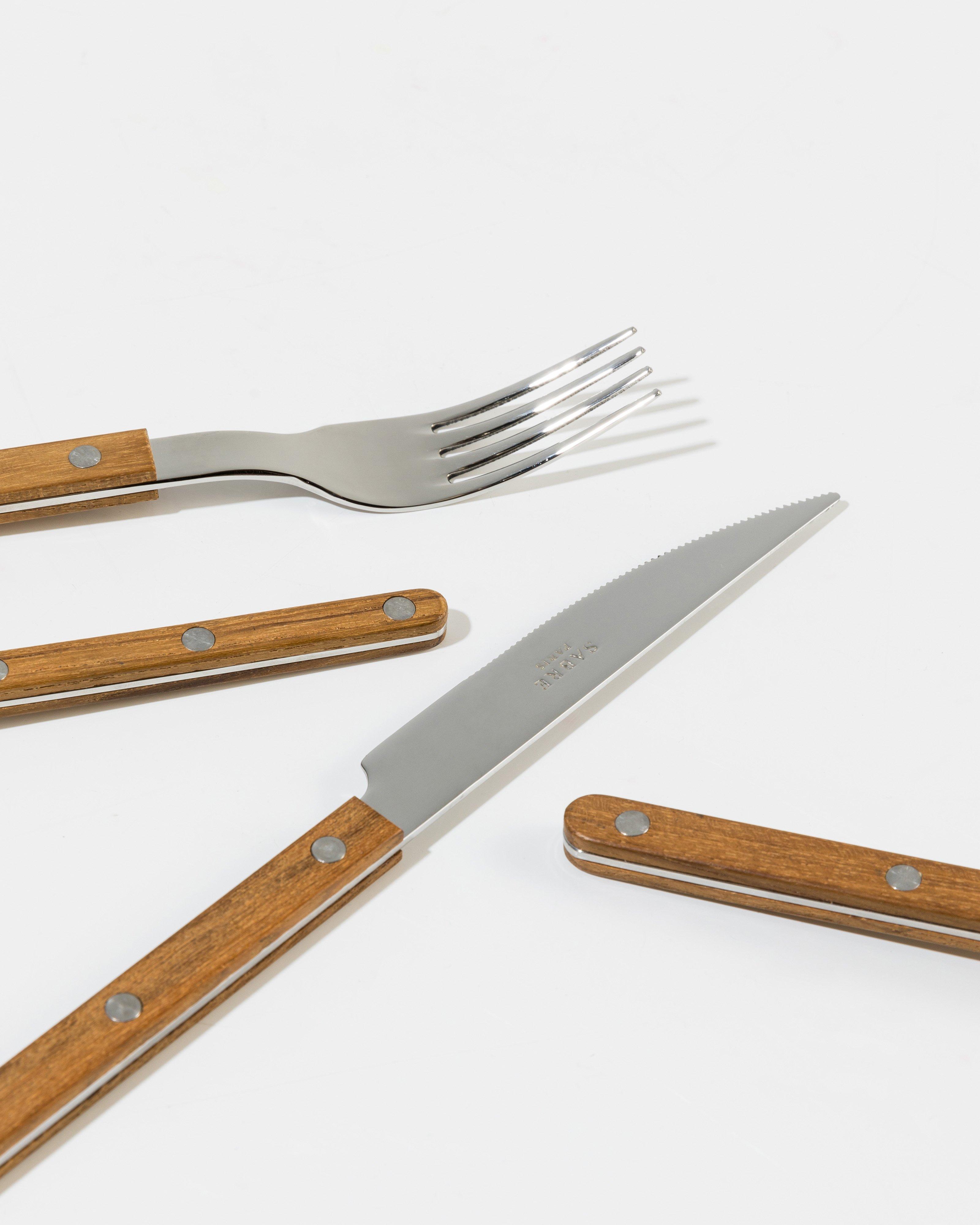 Sabre Bistrot Brilliant 24-piece Teak Wood Cutlery Set -  Brown