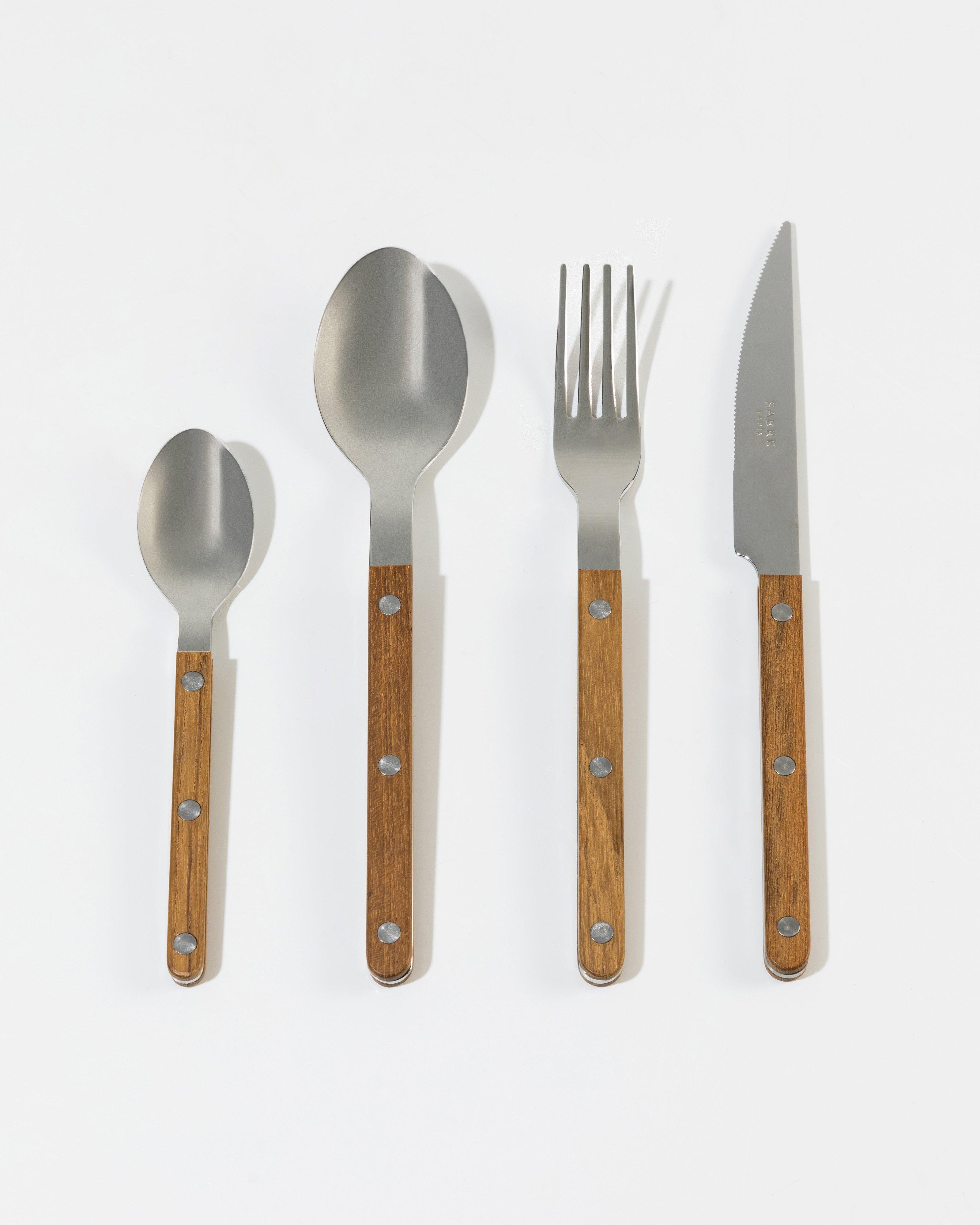 Sabre Bistrot Brilliant 4-piece Teak Wood Cutlery Set -  Brown