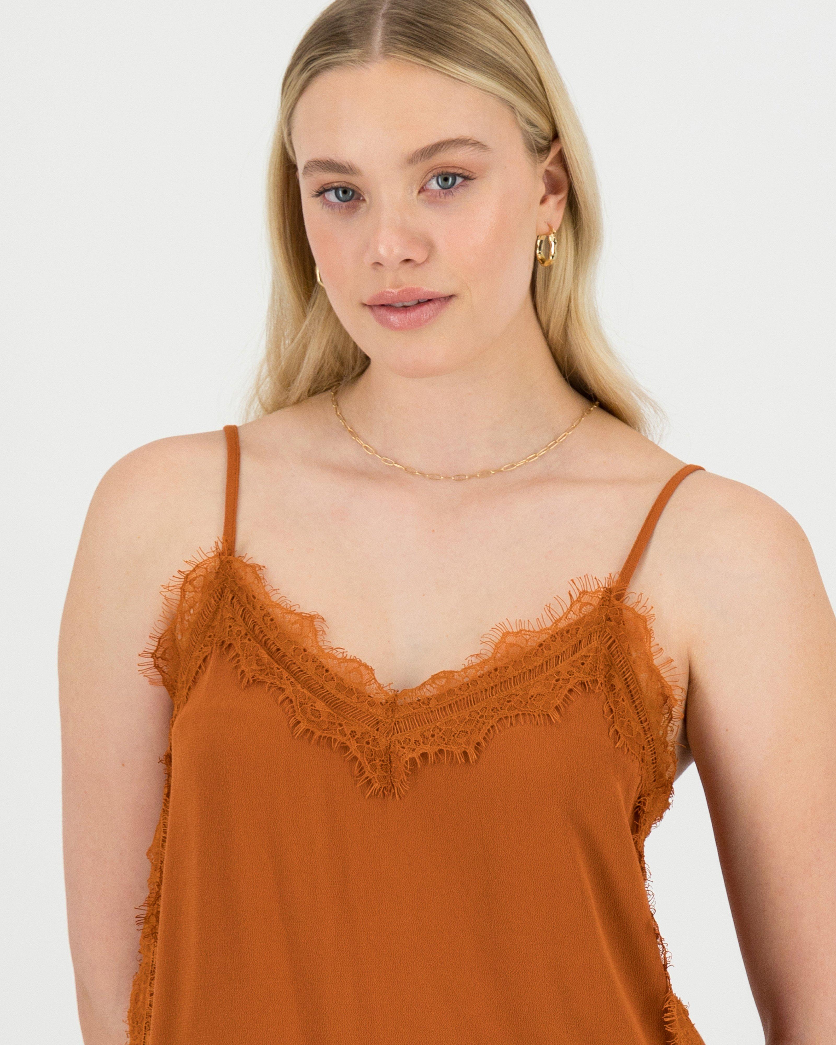 Women's Geri Lace Cami -  Rust