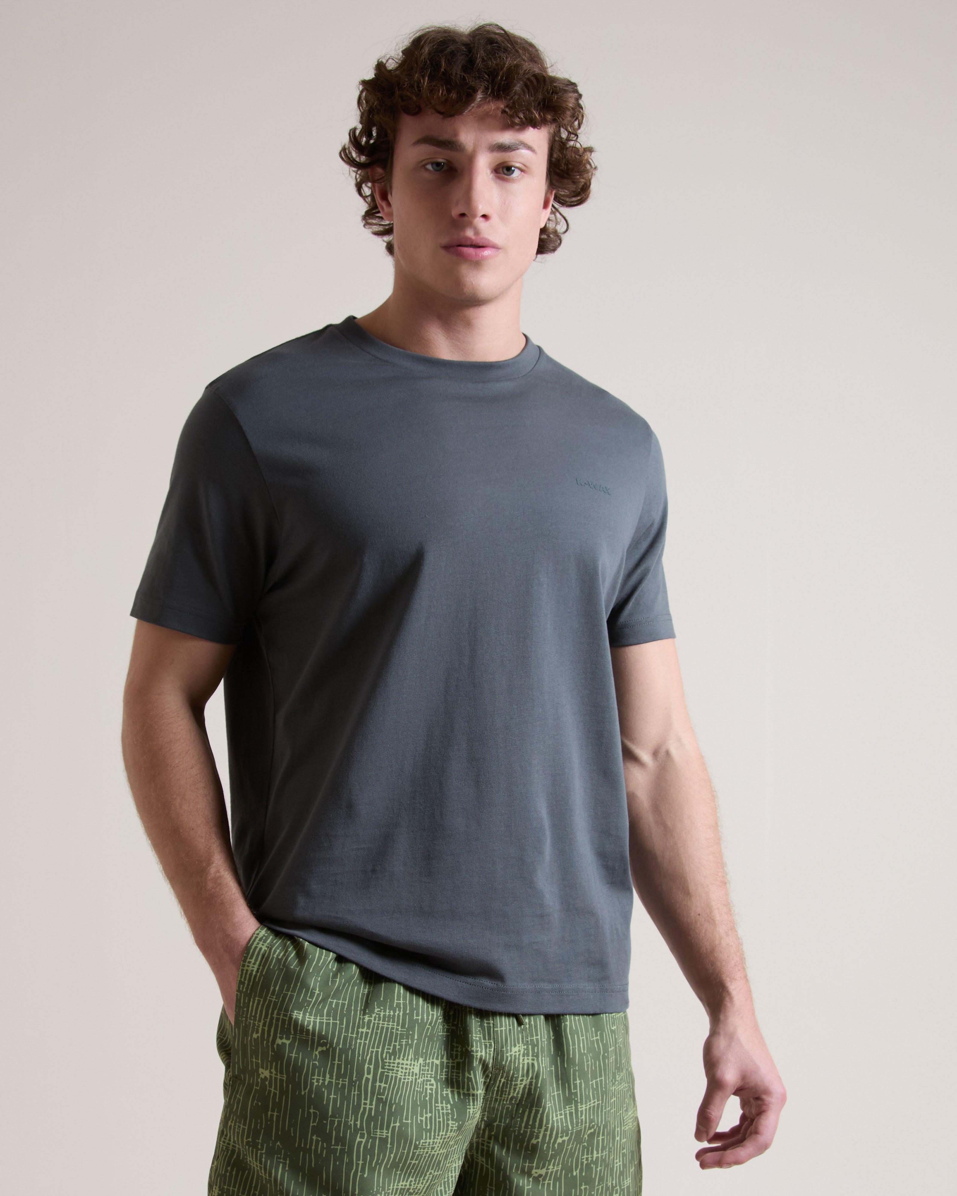 K-Way Elements Men’s Essential Logo Cotton T-shirt -  Charcoal