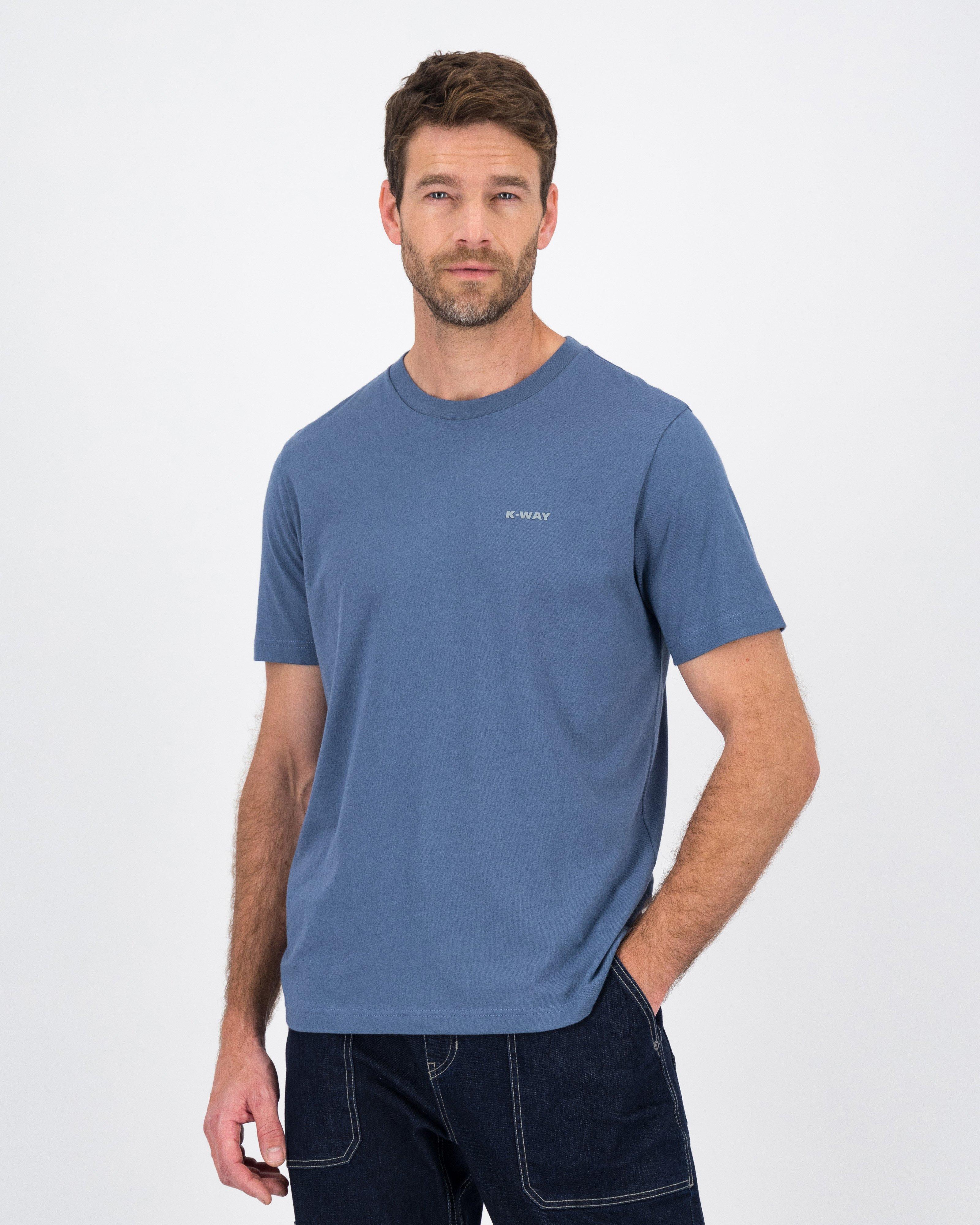 K-Way Elements Men’s Essential Logo Cotton T-shirt -  Mid Blue