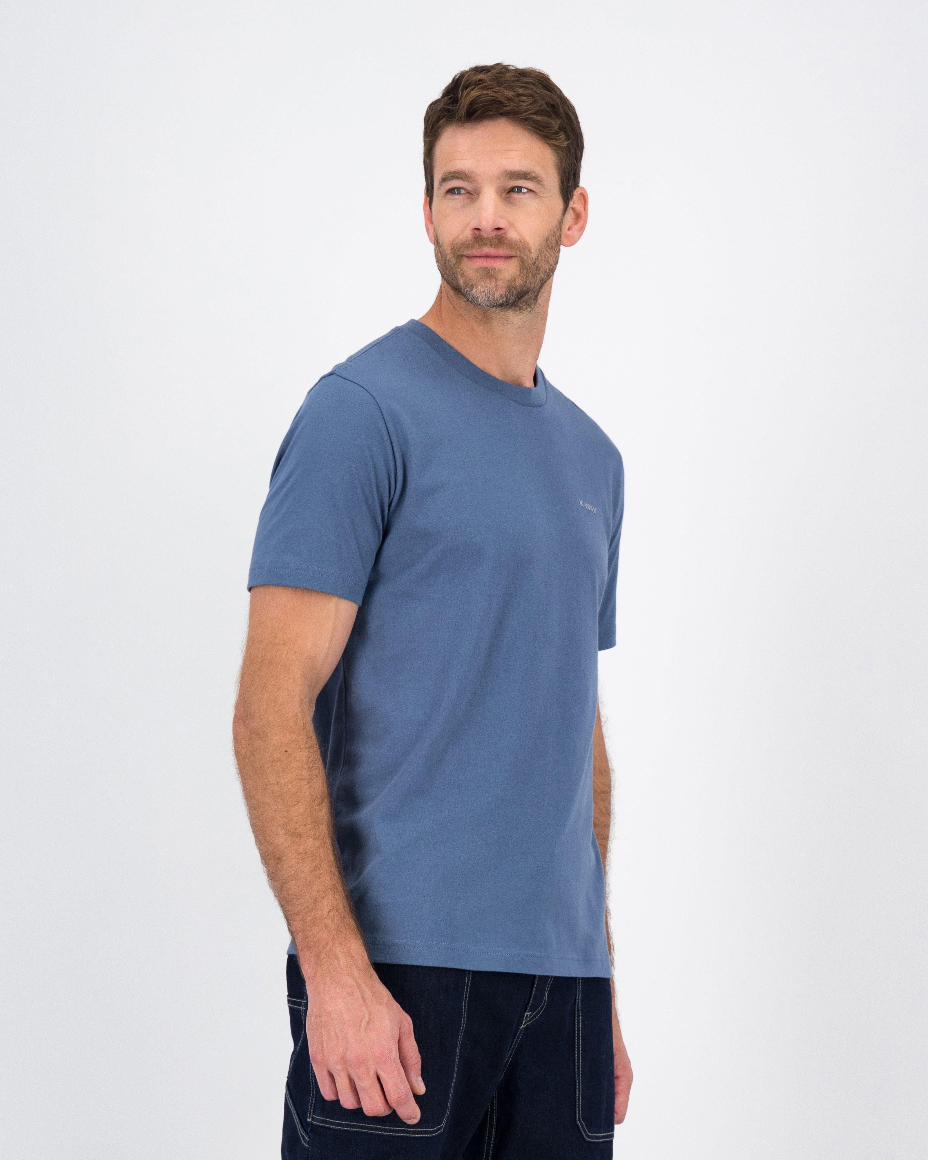 K-Way Elements Men’s Essential Logo Cotton T-shirt -  Mid Blue