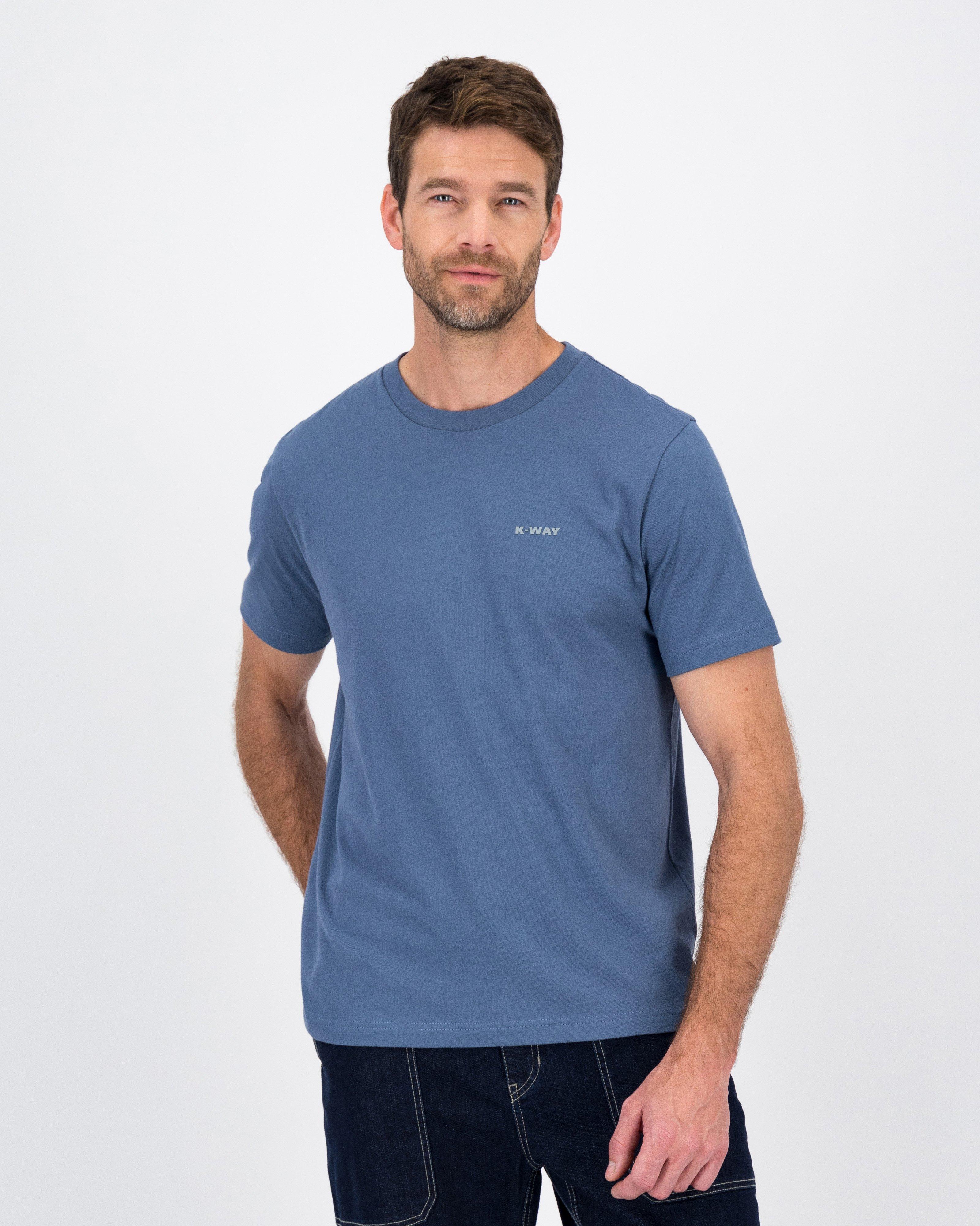 K-Way Elements Men’s Essential Logo Cotton T-shirt -  Mid Blue