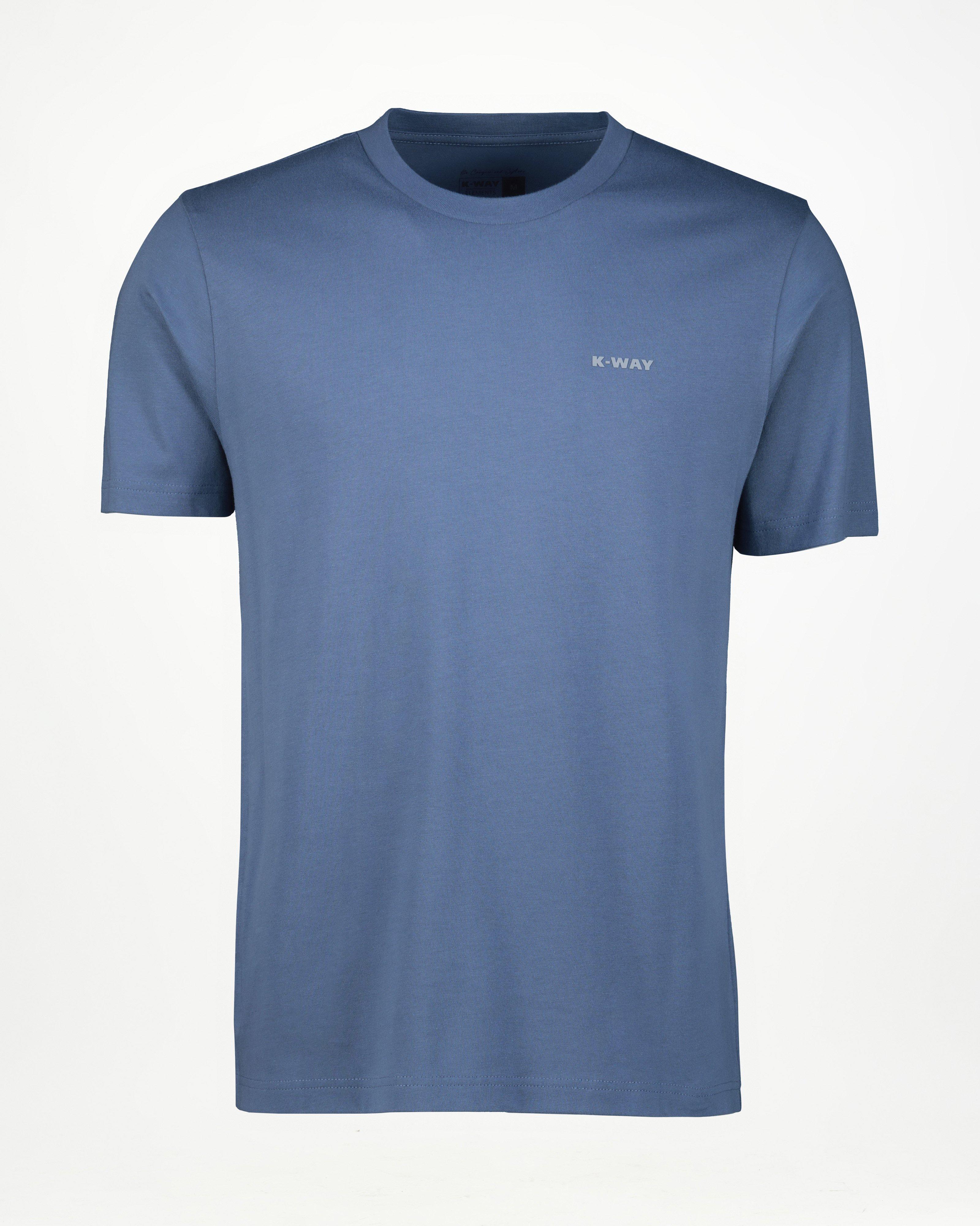 K-Way Elements Men’s Essential Logo Cotton T-shirt -  Mid Blue