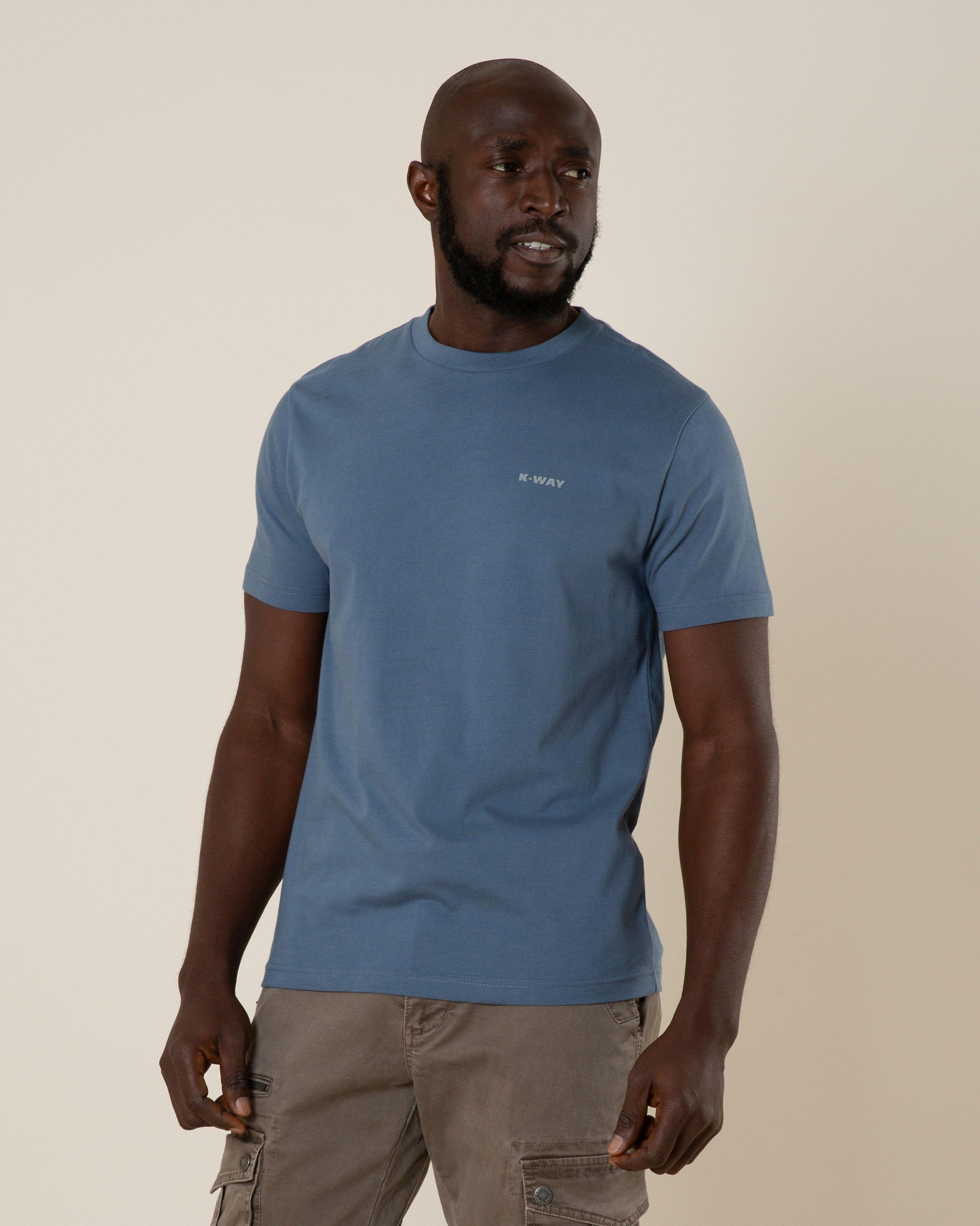 K-Way Elements Men’s Essential Logo Cotton T-shirt -  Light Blue