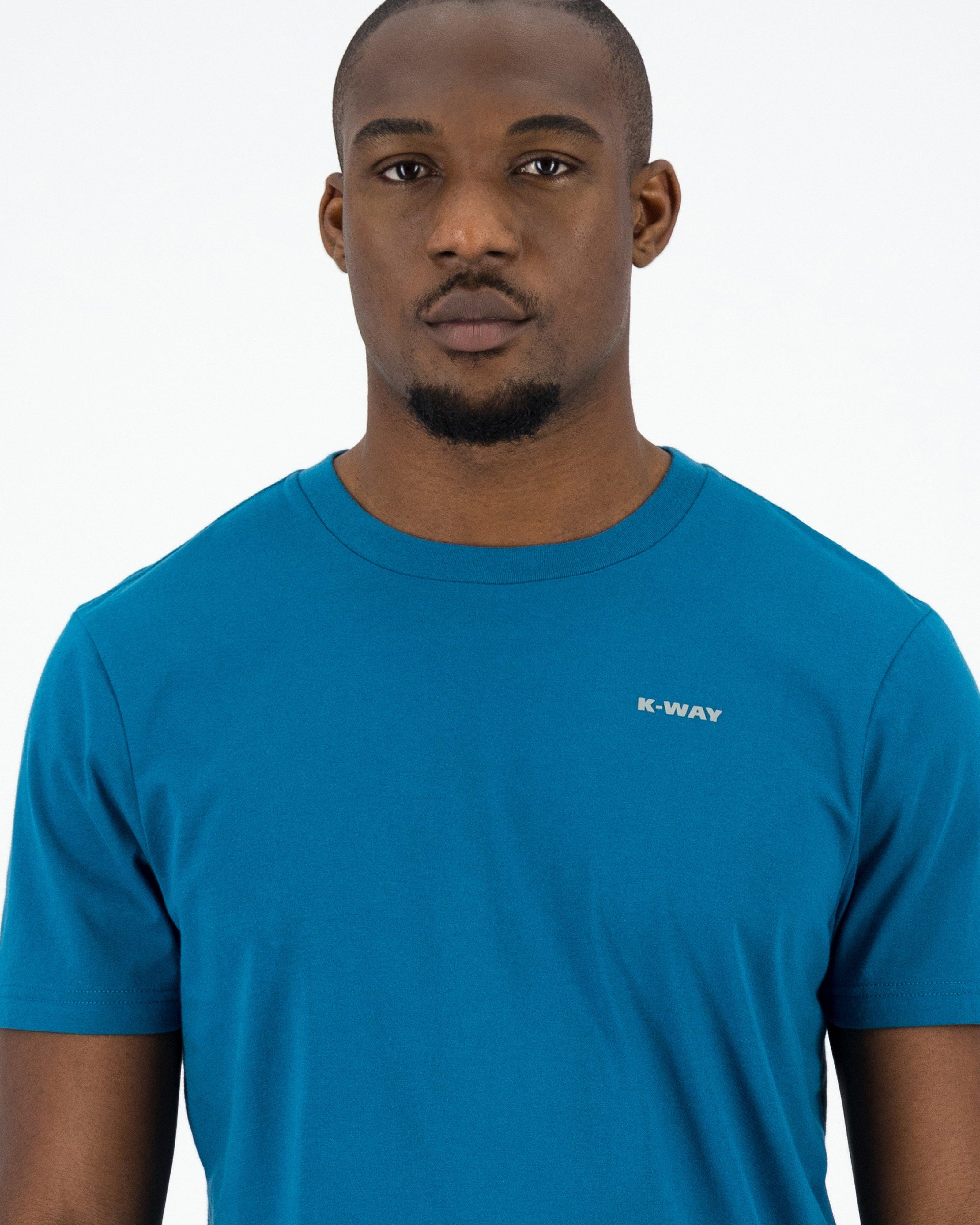 K-Way Elements Men’s Essential Logo Cotton T-shirt -  Pacific