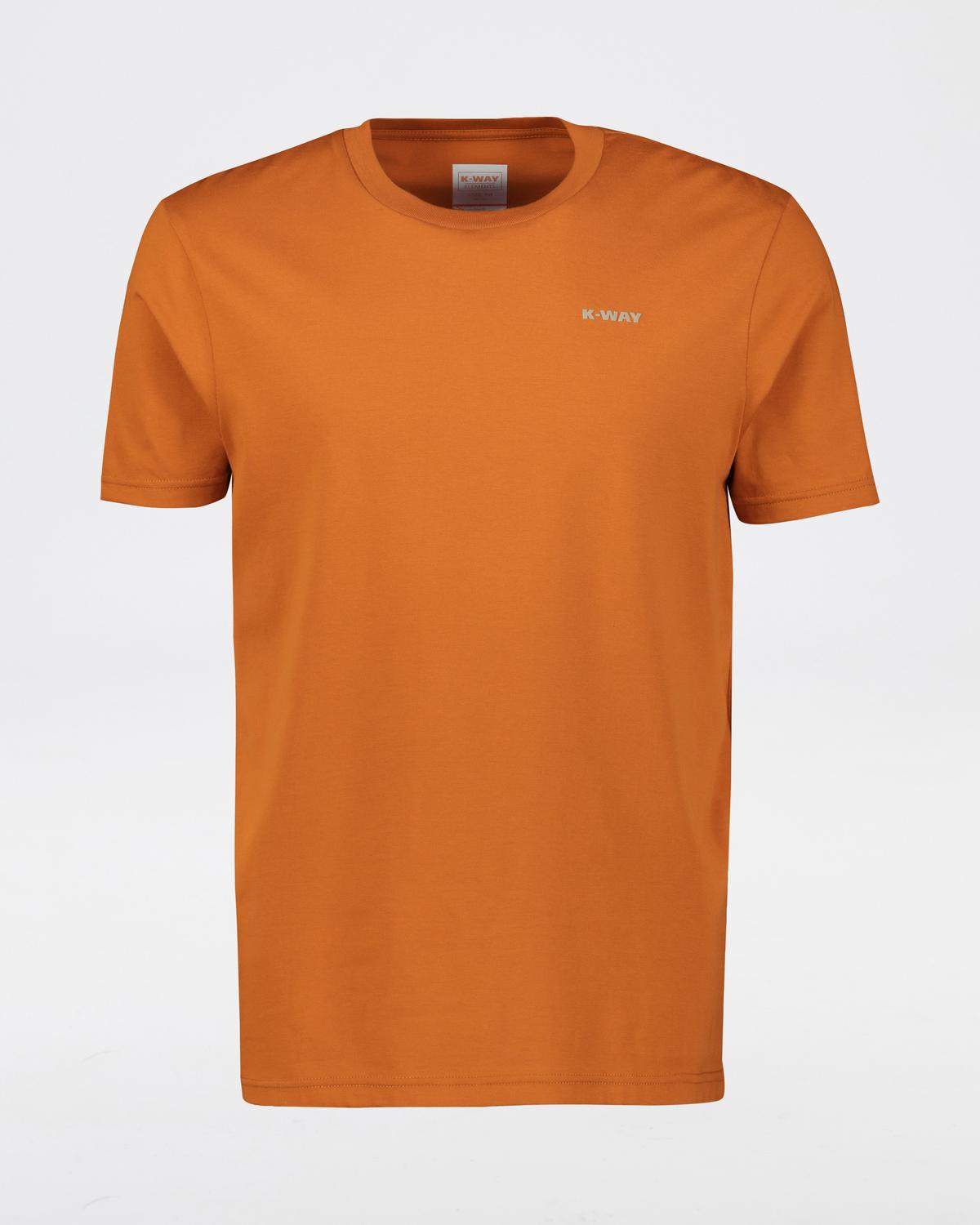 K-Way Elements Men’s Essential Logo Cotton T-shirt -  Rust