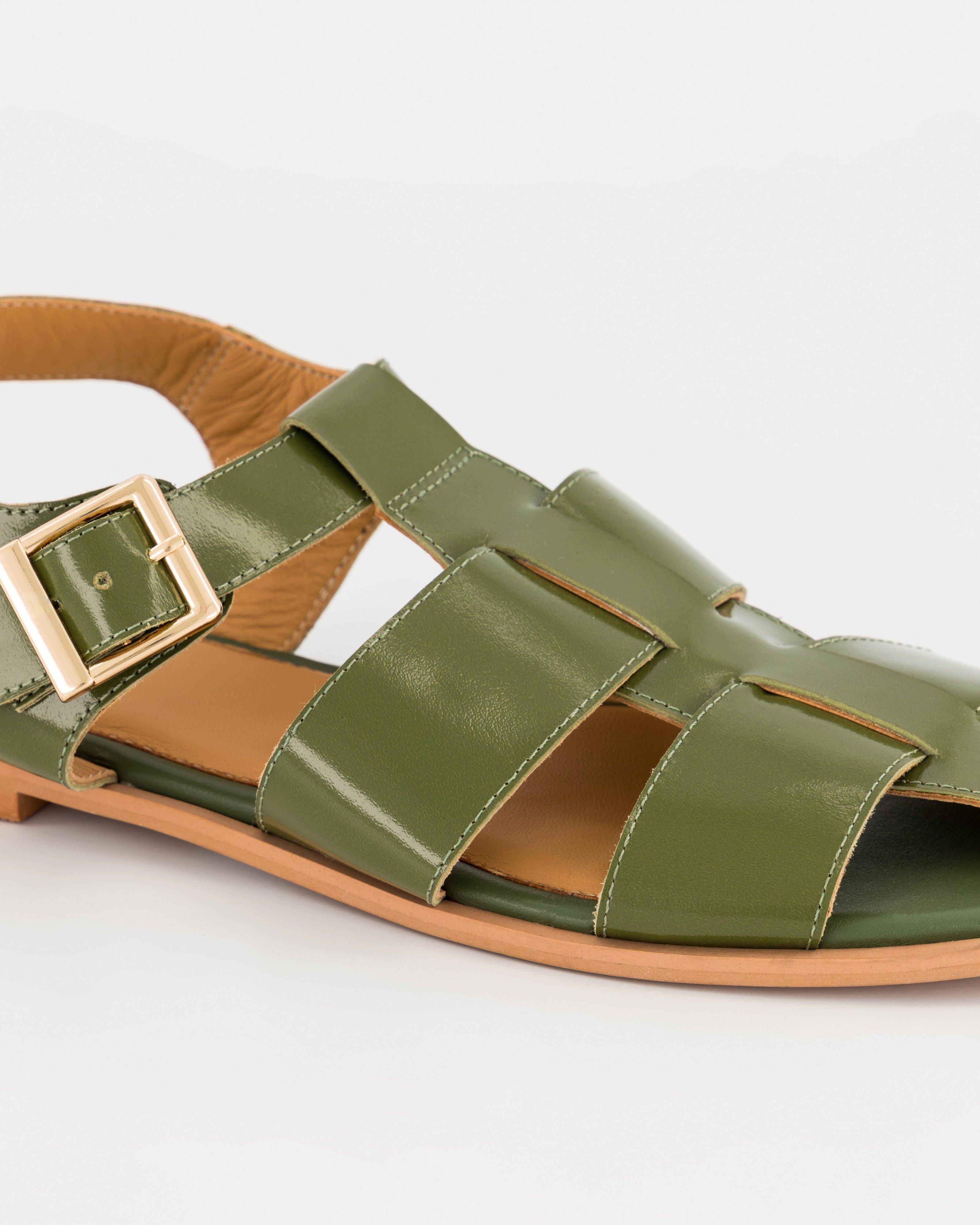 Janina Patent Sandal -  Olive