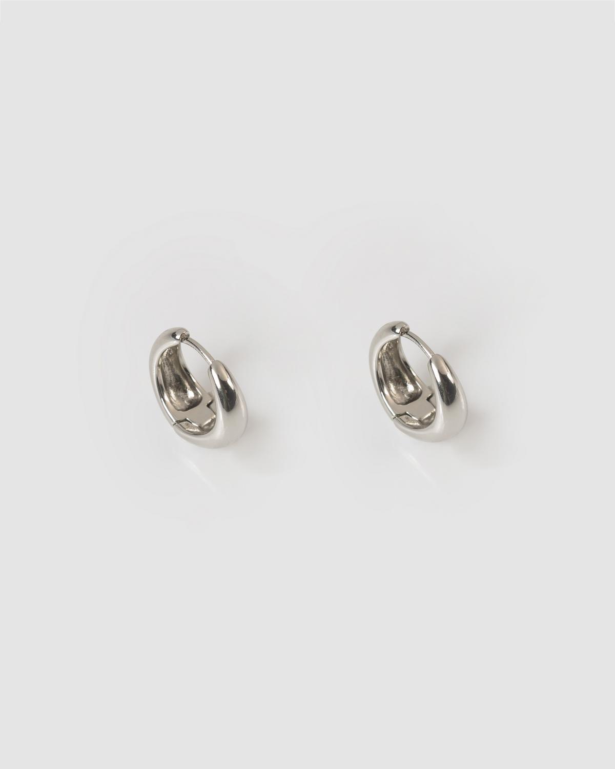 Women's Tapering Clip Hoop Earrings -  Silver
