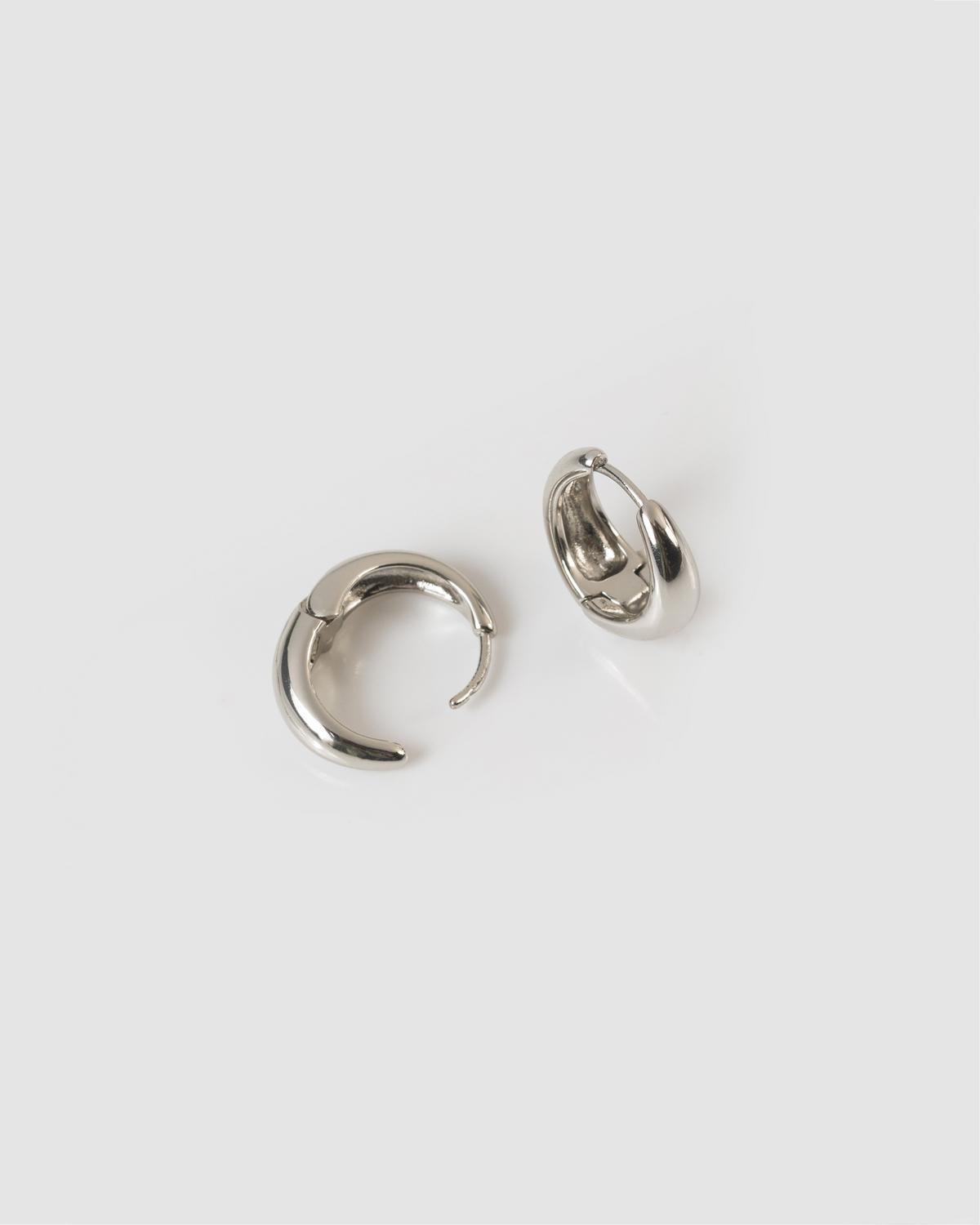 Women's Tapering Clip Hoop Earrings -  Silver