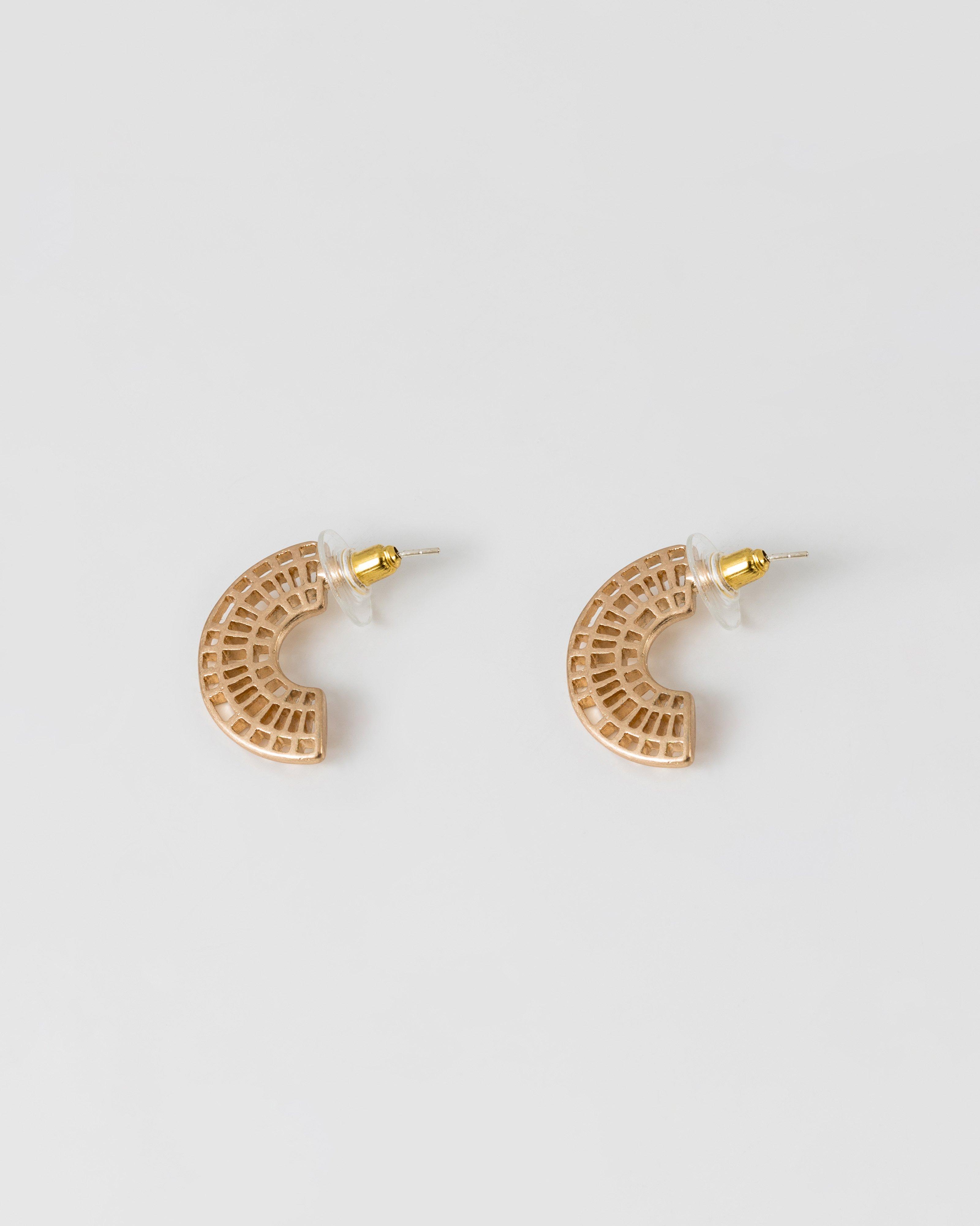 Women's Arched Dangle Bead Earrings -  Gold