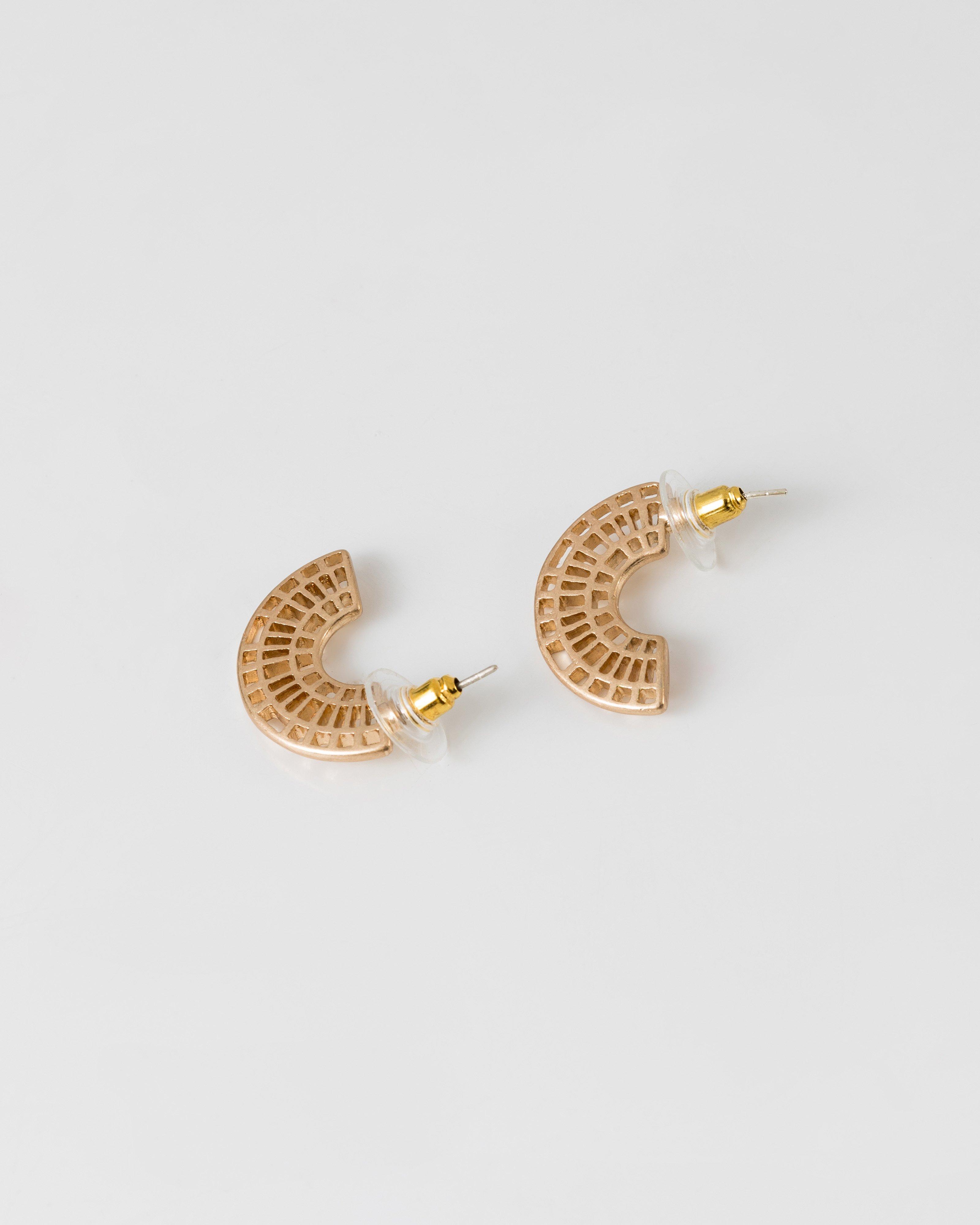 Women's Arched Dangle Bead Earrings -  Gold