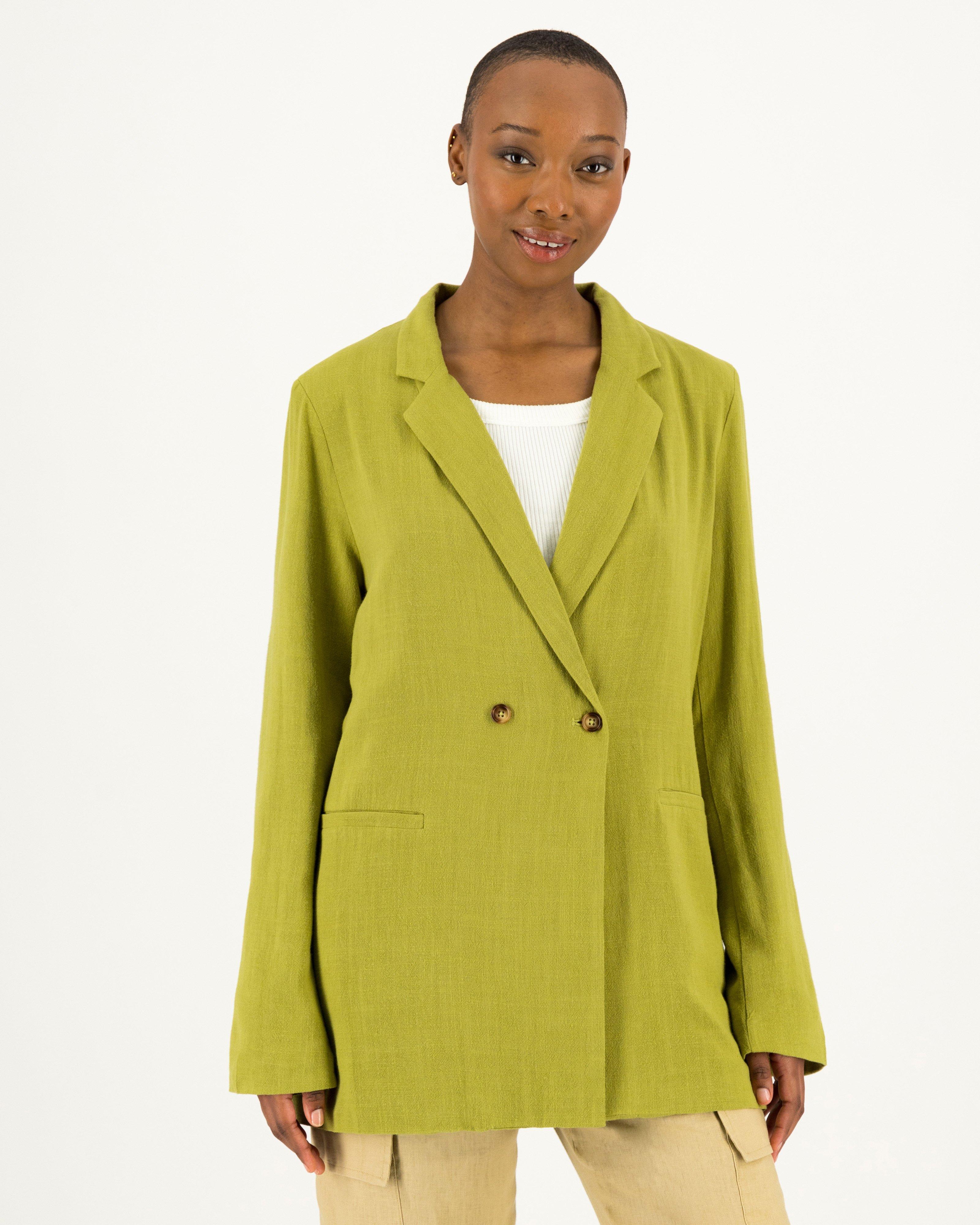 Green shop linen blazer