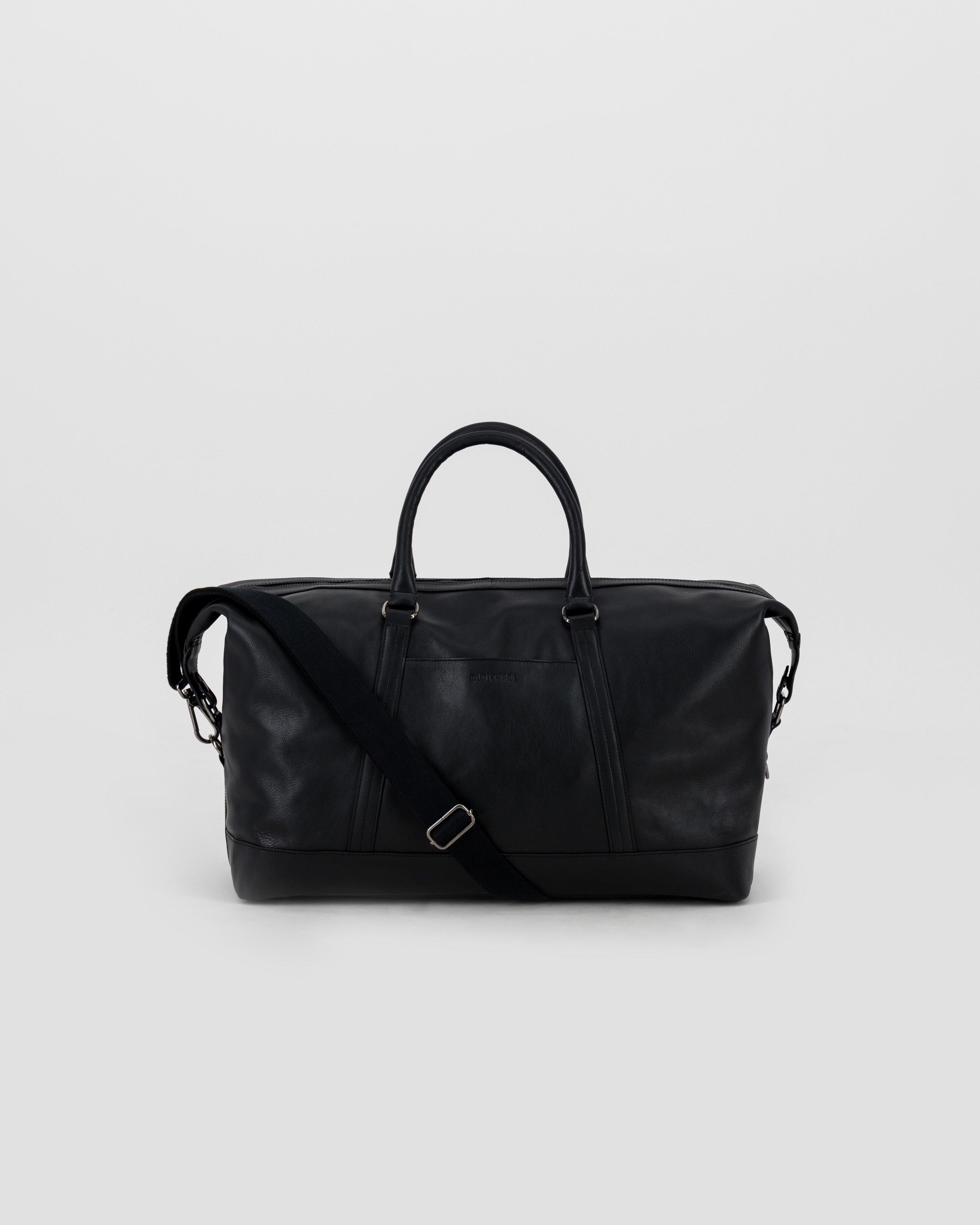 Unisex Rami Leather Weekender Bag -  Black