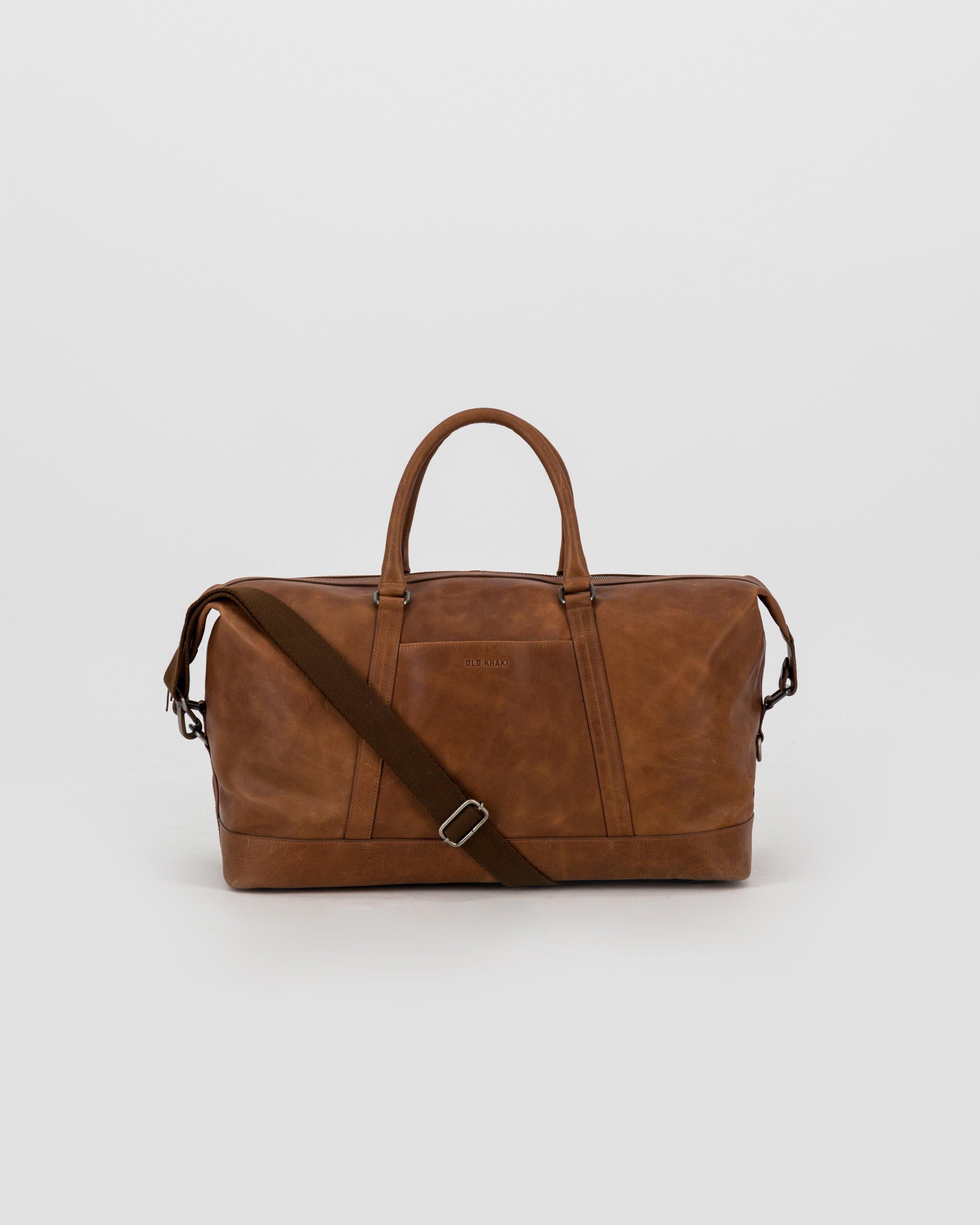 Unisex Rami Leather Weekender Bag -  Brown