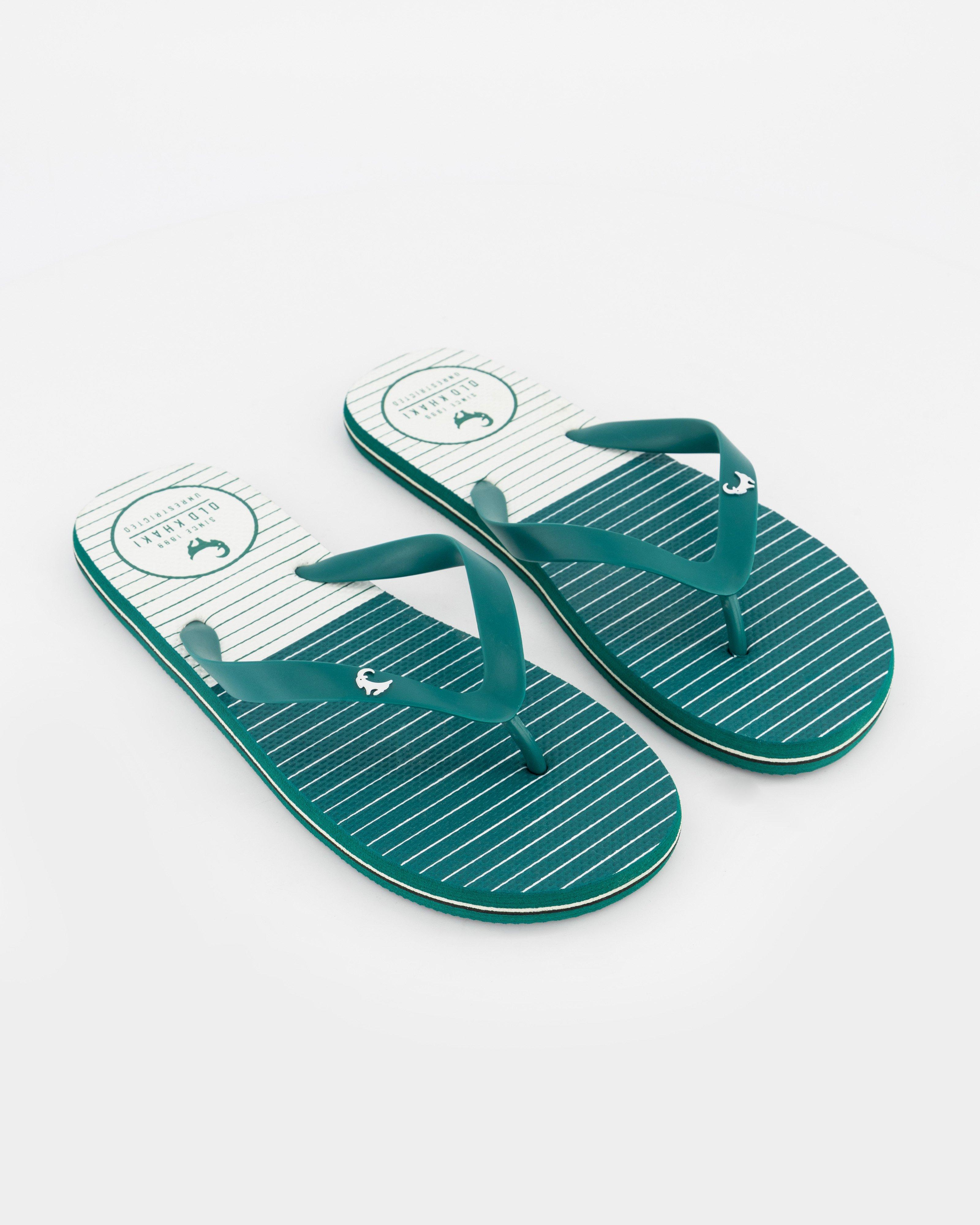 Old khaki men's online flip flops