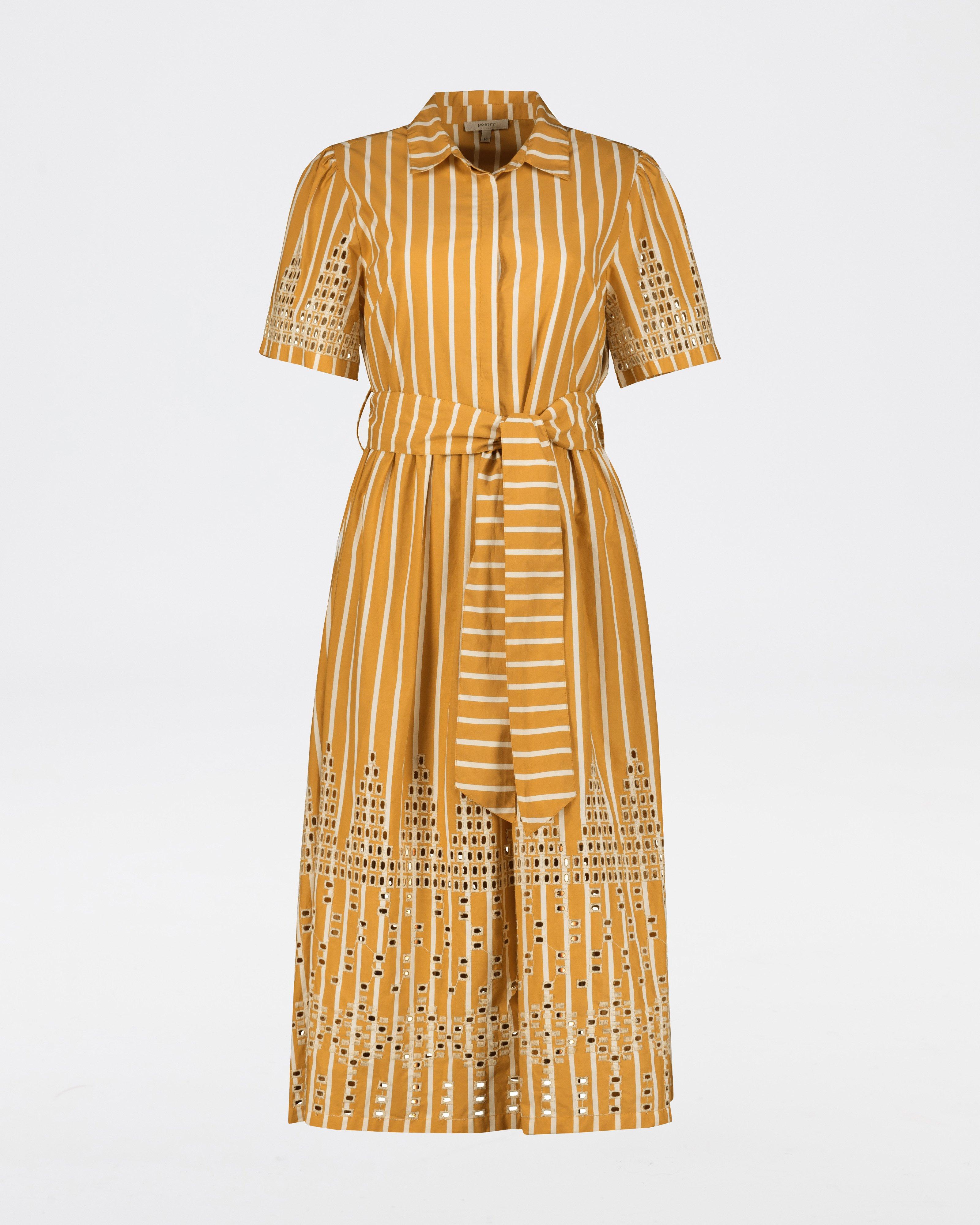 Lili Schiffli Maxi Dres -  Ochre