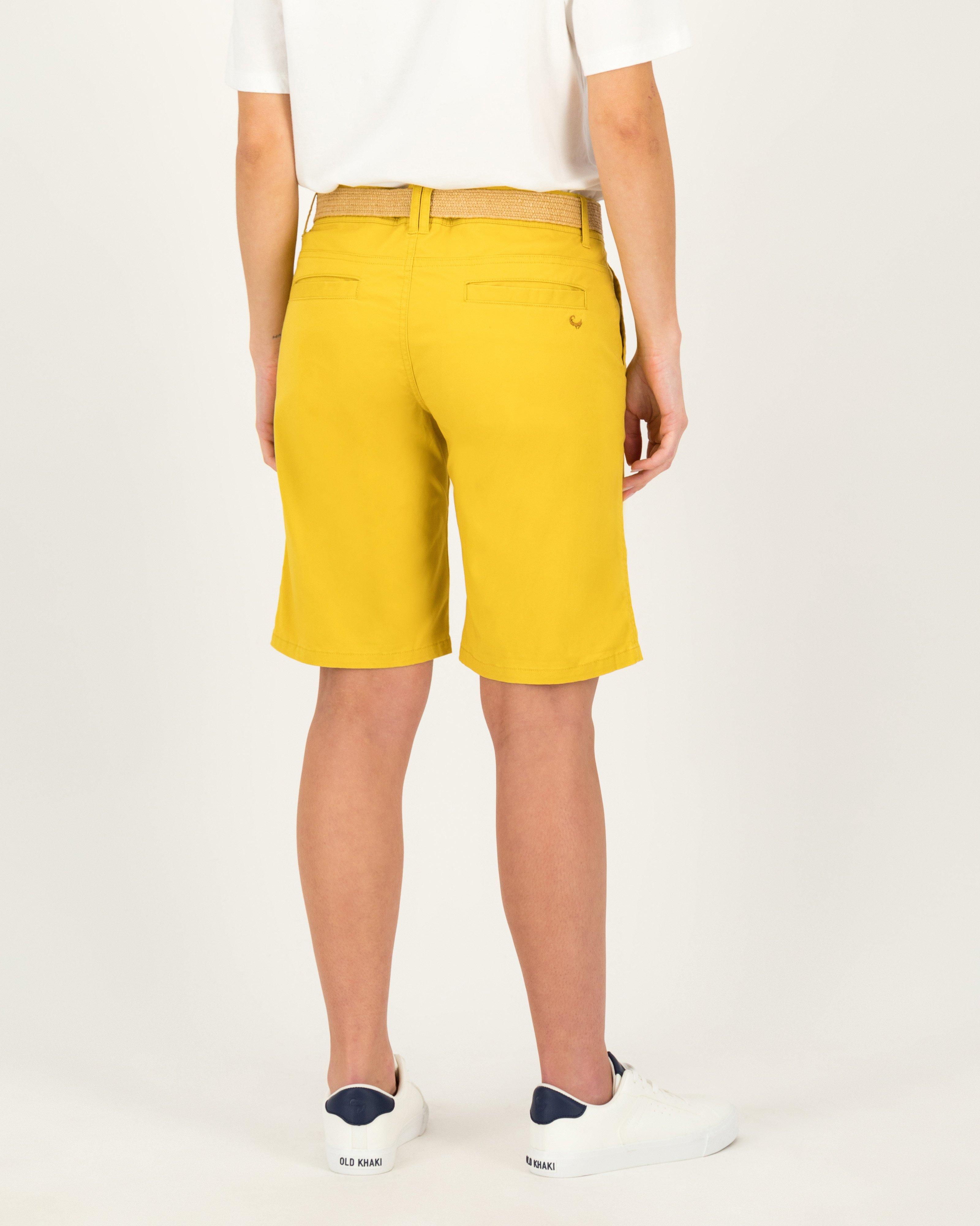 Women's Cate Belted Chino Shorts -  Ochre