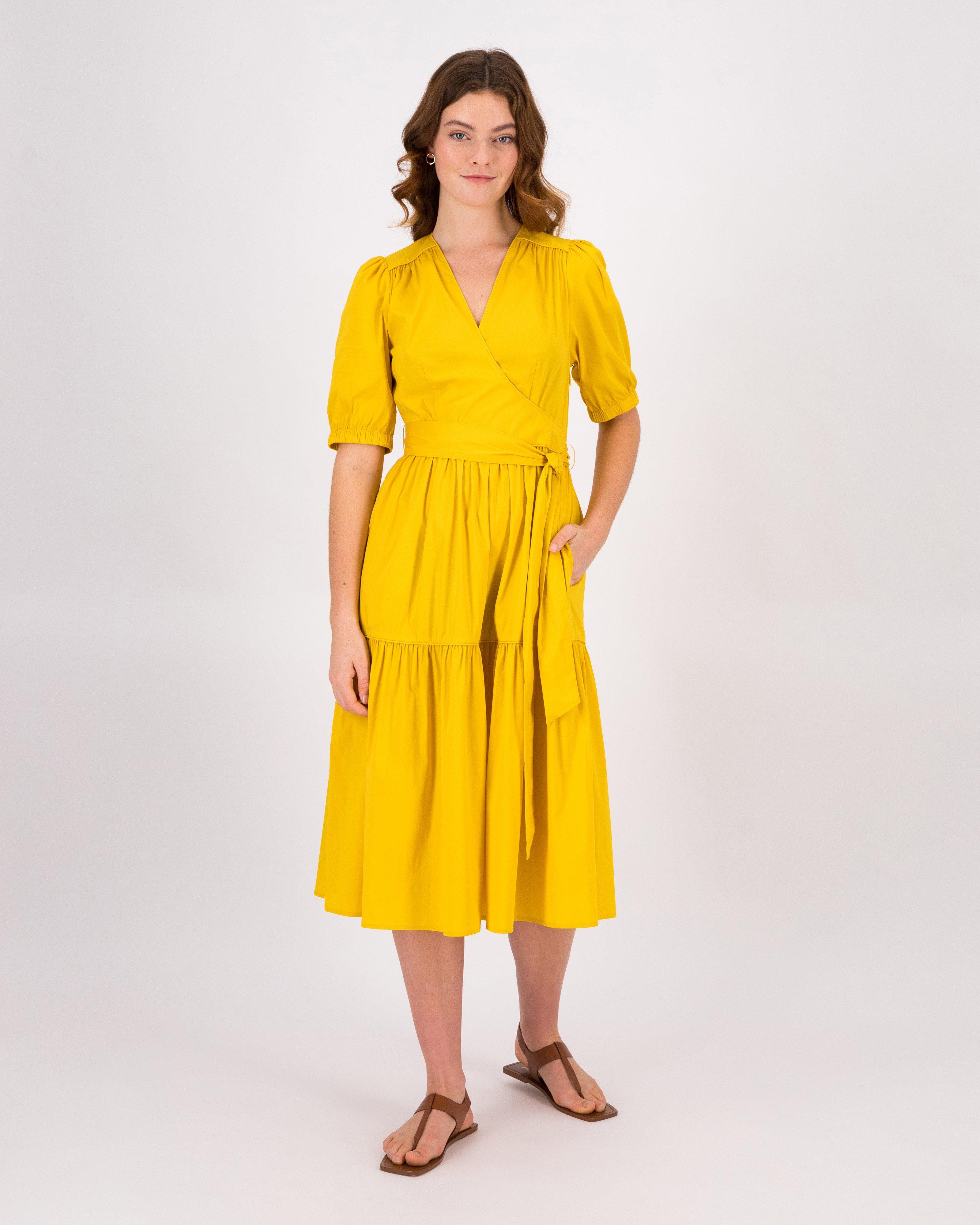 Tessa Wrap Dress -  Yellow