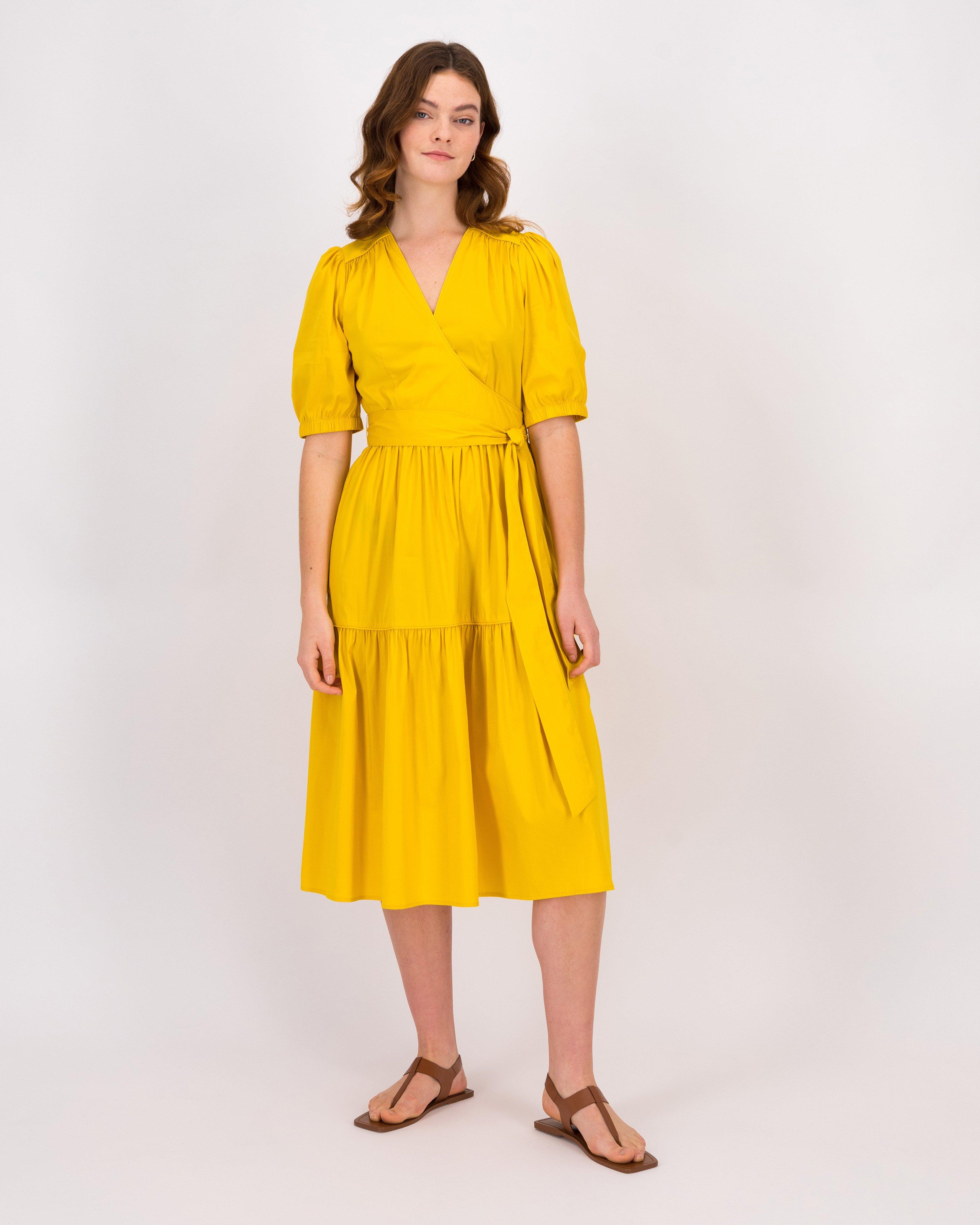Tessa Wrap Dress -  Yellow
